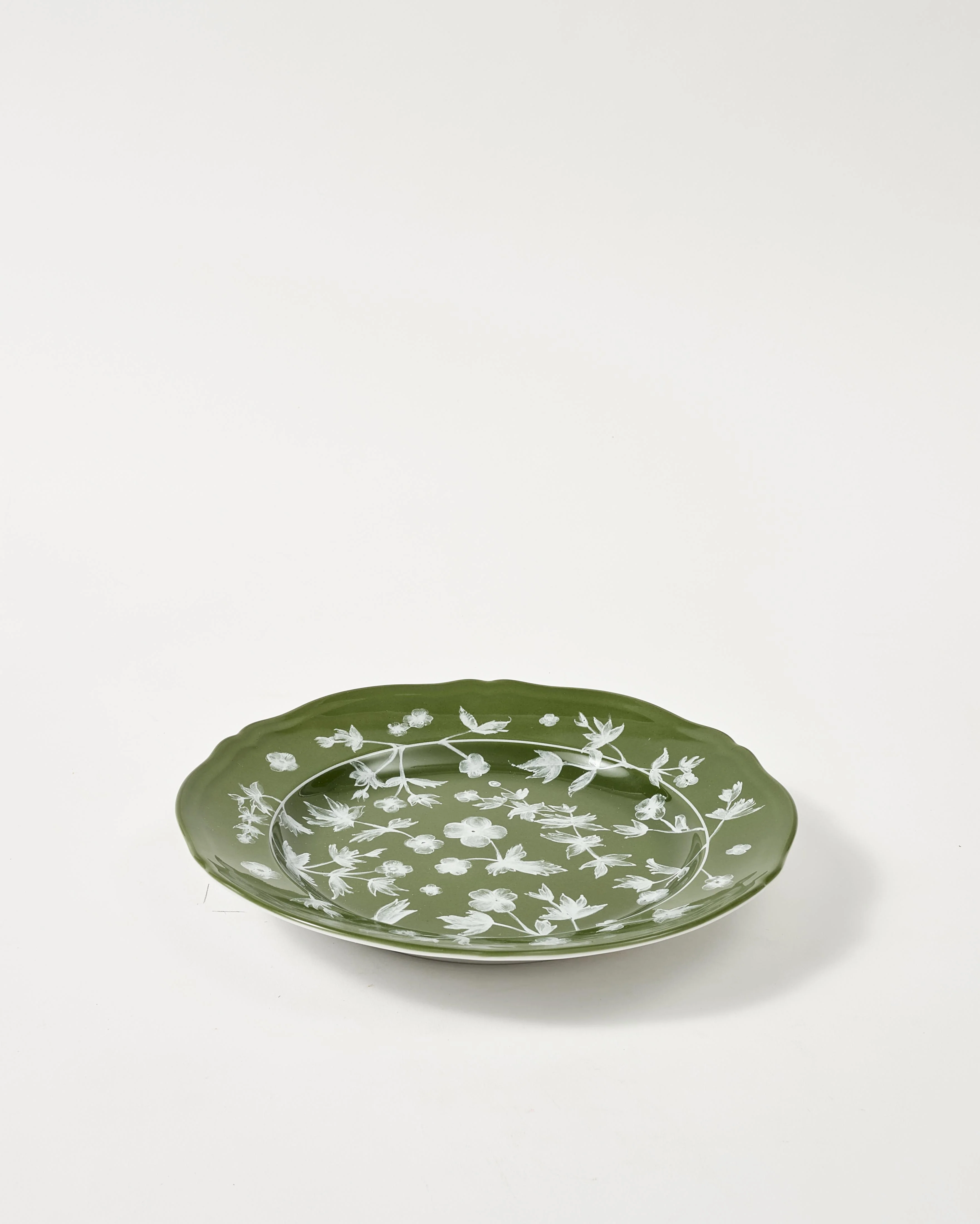 Floral Dessert Plate Green by Ginori 1735 - Image 2