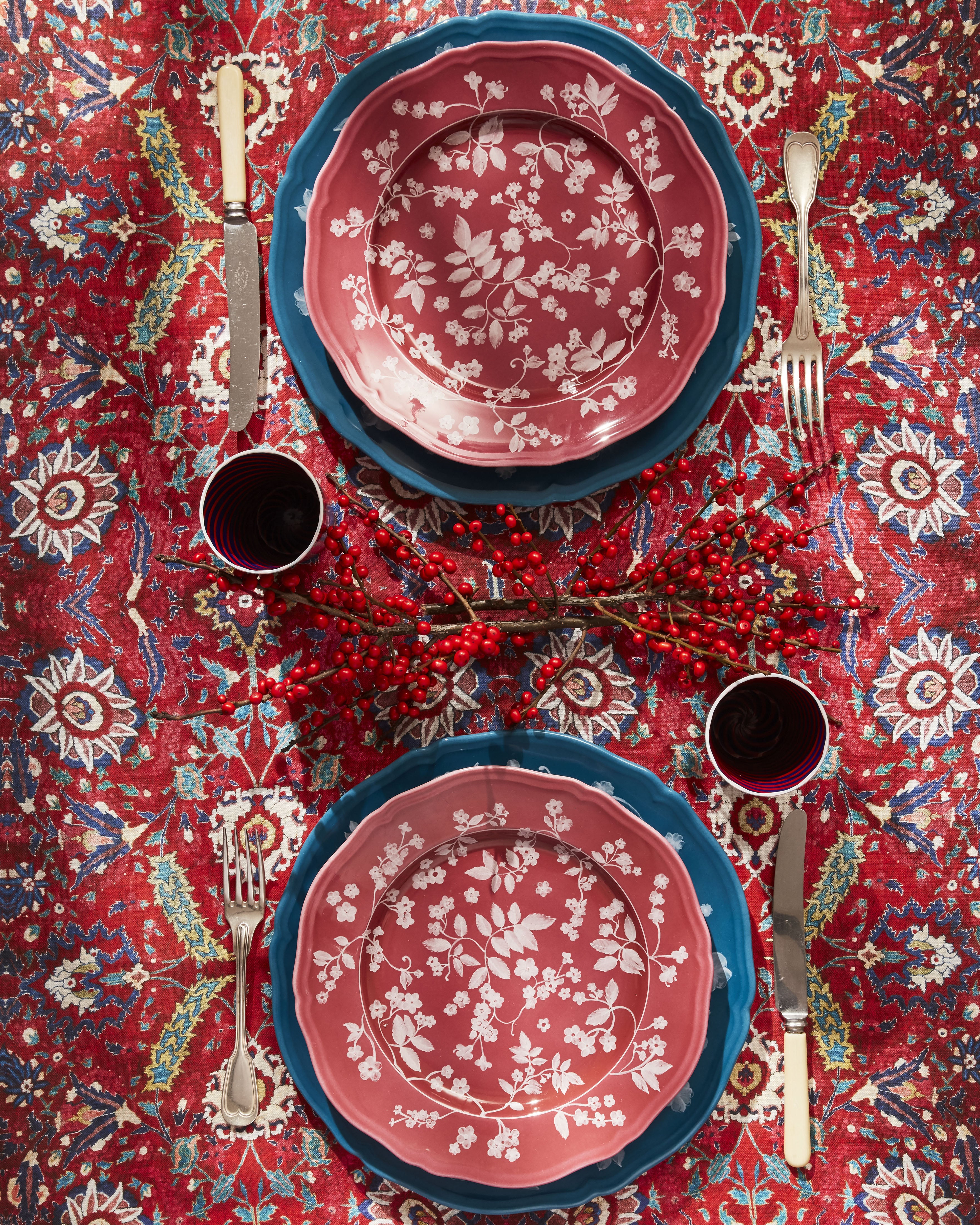 Floral Dinner and Dessert Plate Magenta (Set of 4) by Ginori 1735 - Image 5