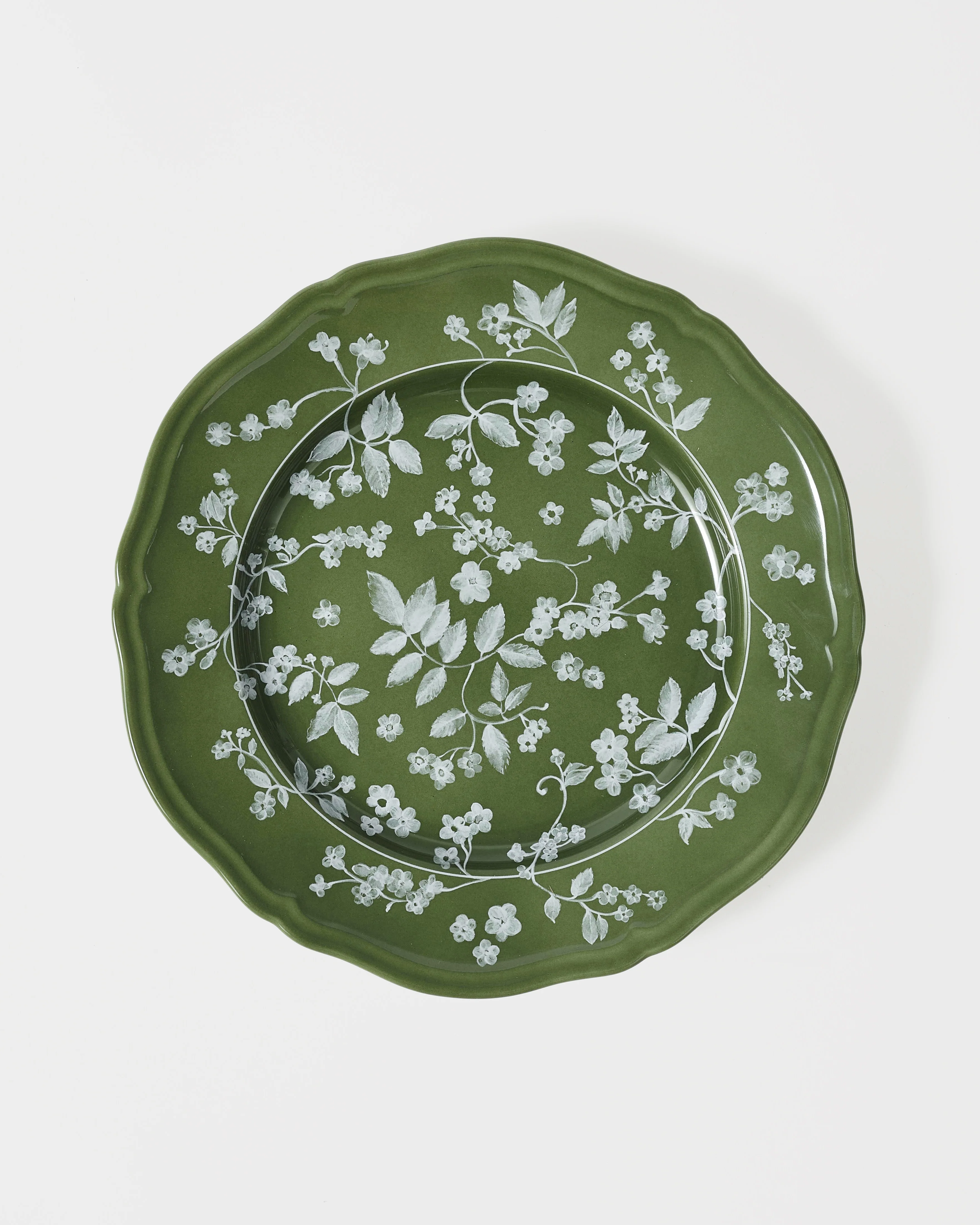 Floral Dinner Plate Green by Ginori 1735