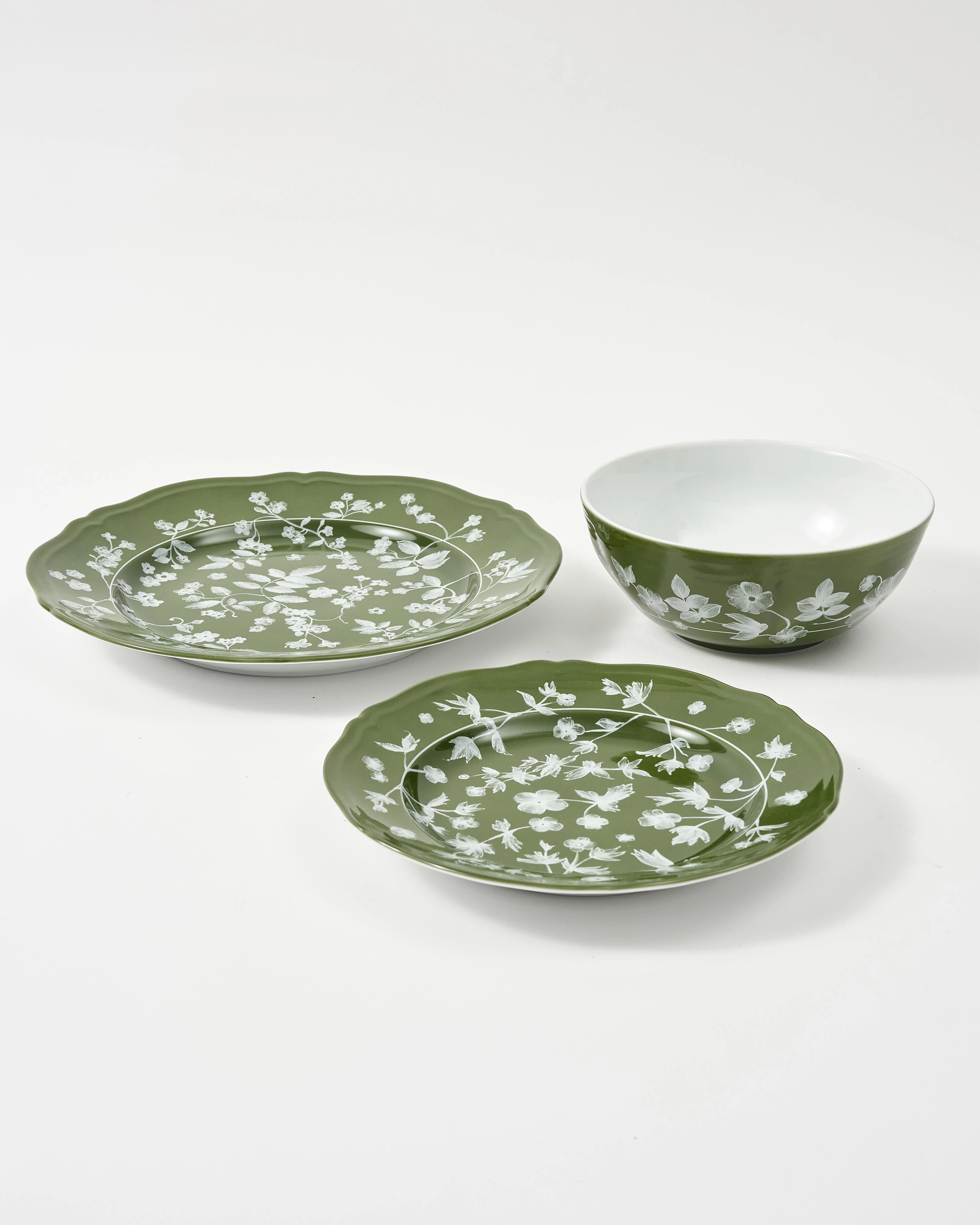 Floral Dinner Plate Green by Ginori 1735 - Image 4