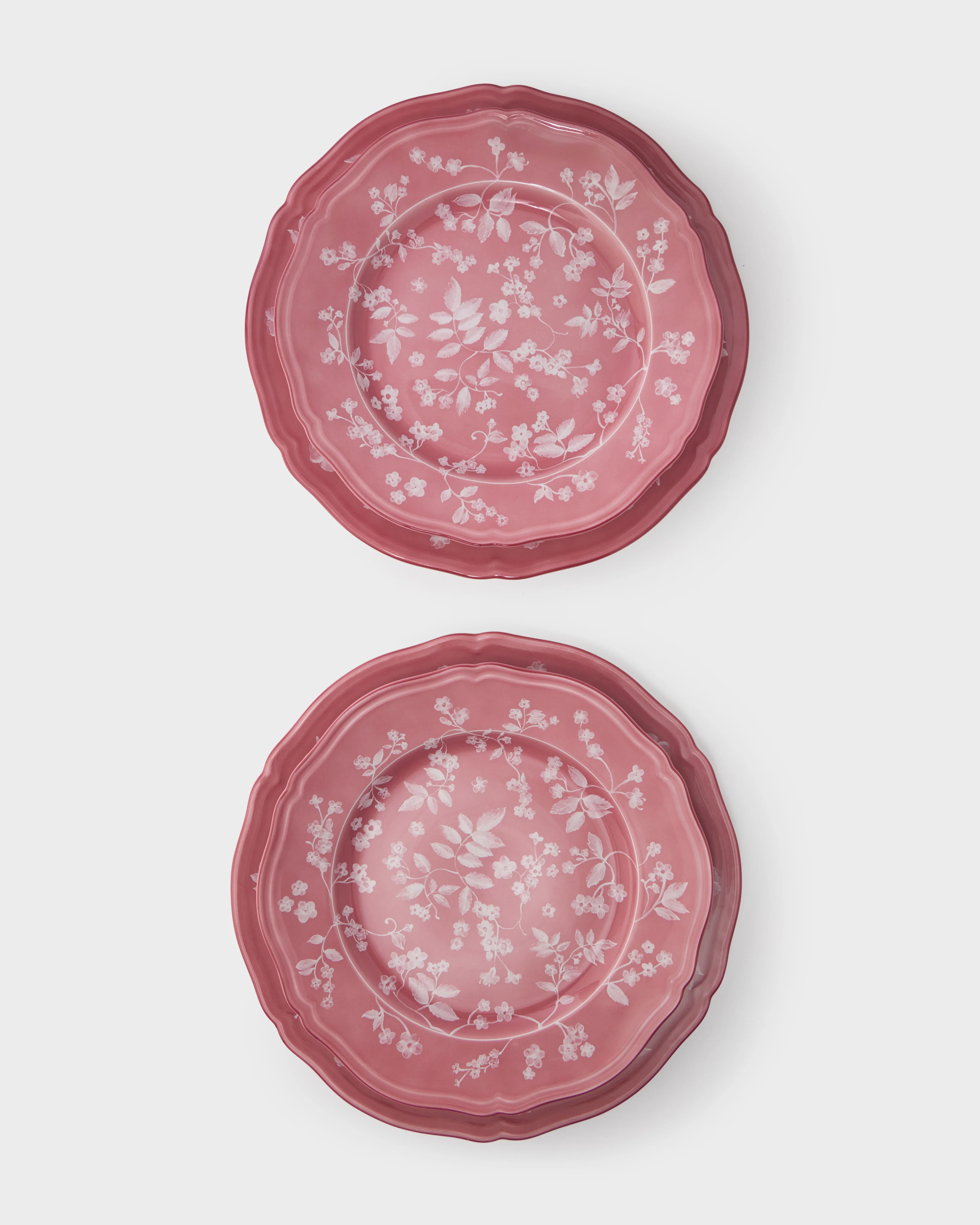 Ginori Floral Charger and Dinner Sets, Pink (Set of 2)