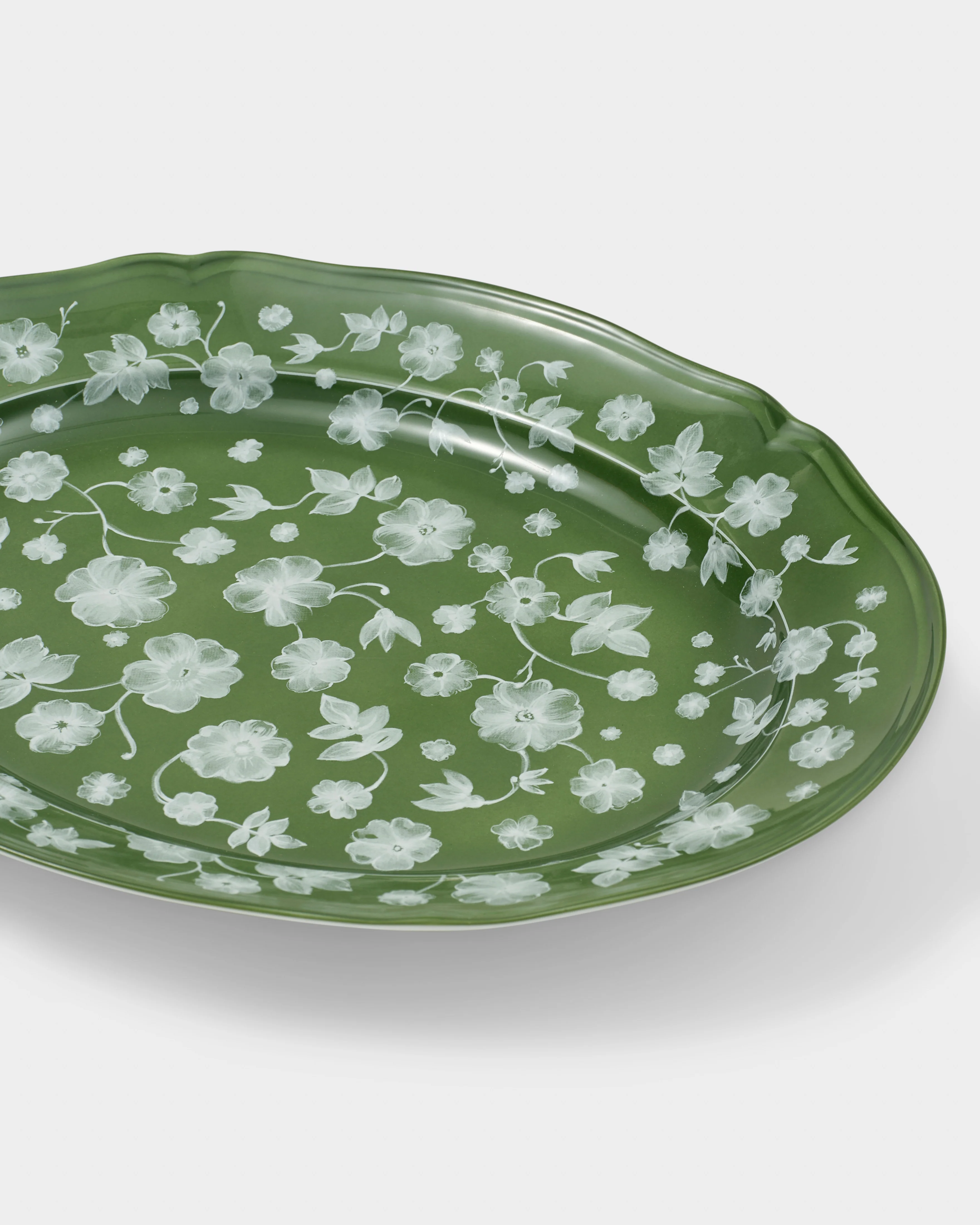 Floral Serving Plate Green by Ginori 1735 - Image 3