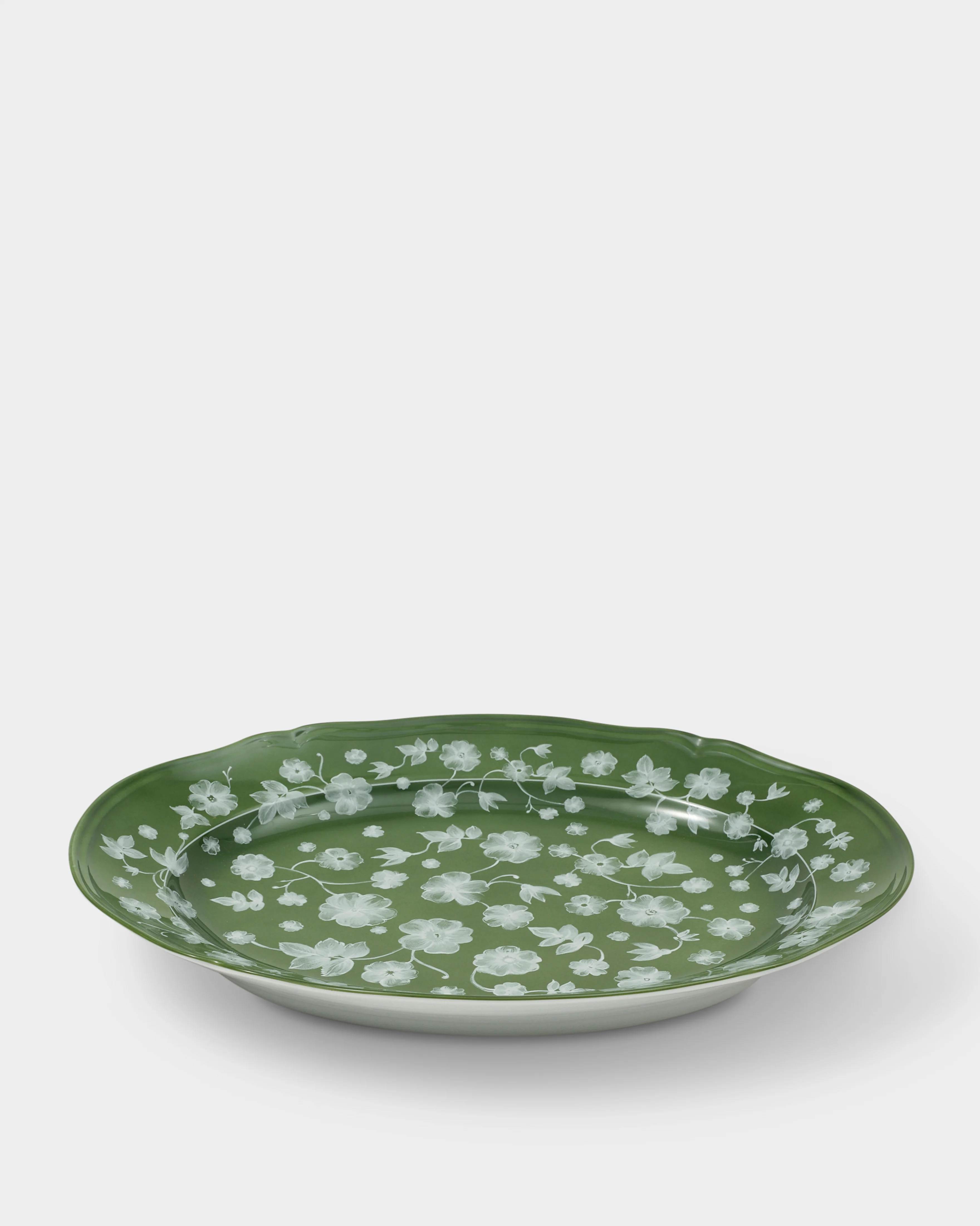 Floral Serving Plate Green by Ginori 1735 - Image 4