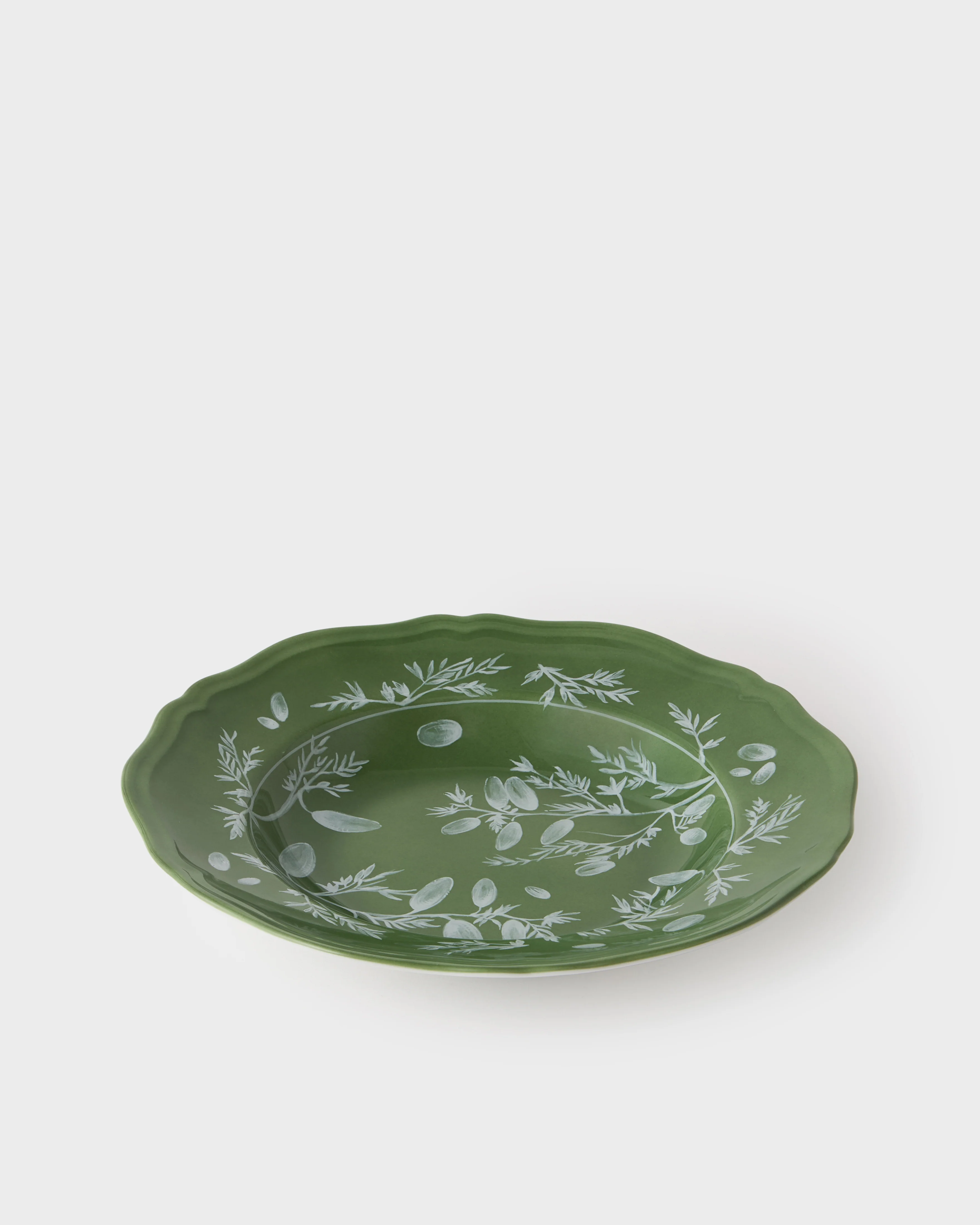 Floral Soup Plate Green by Ginori 1735 - Image 3