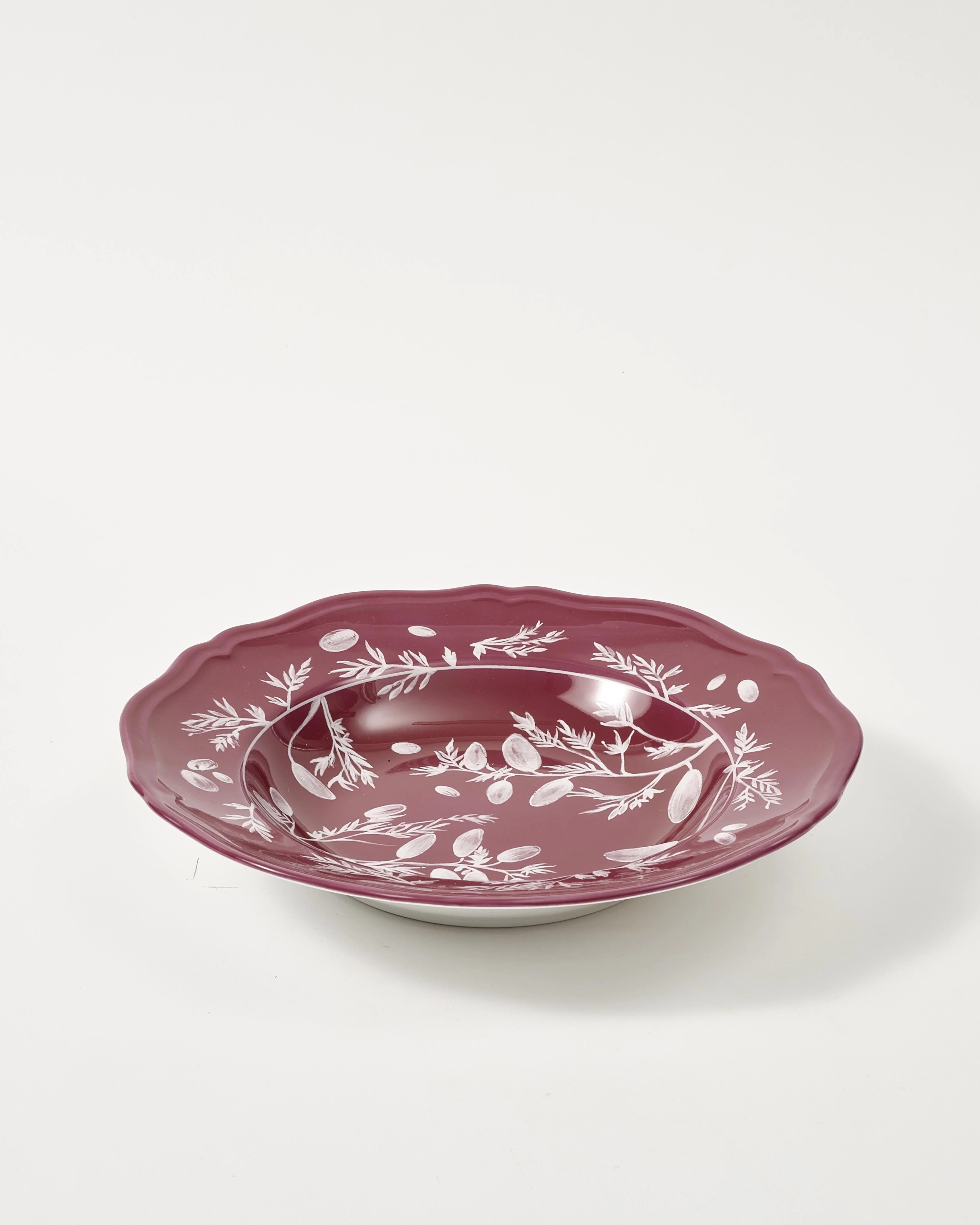 Floral Soup Plate Magenta by Ginori 1735 - Image 3