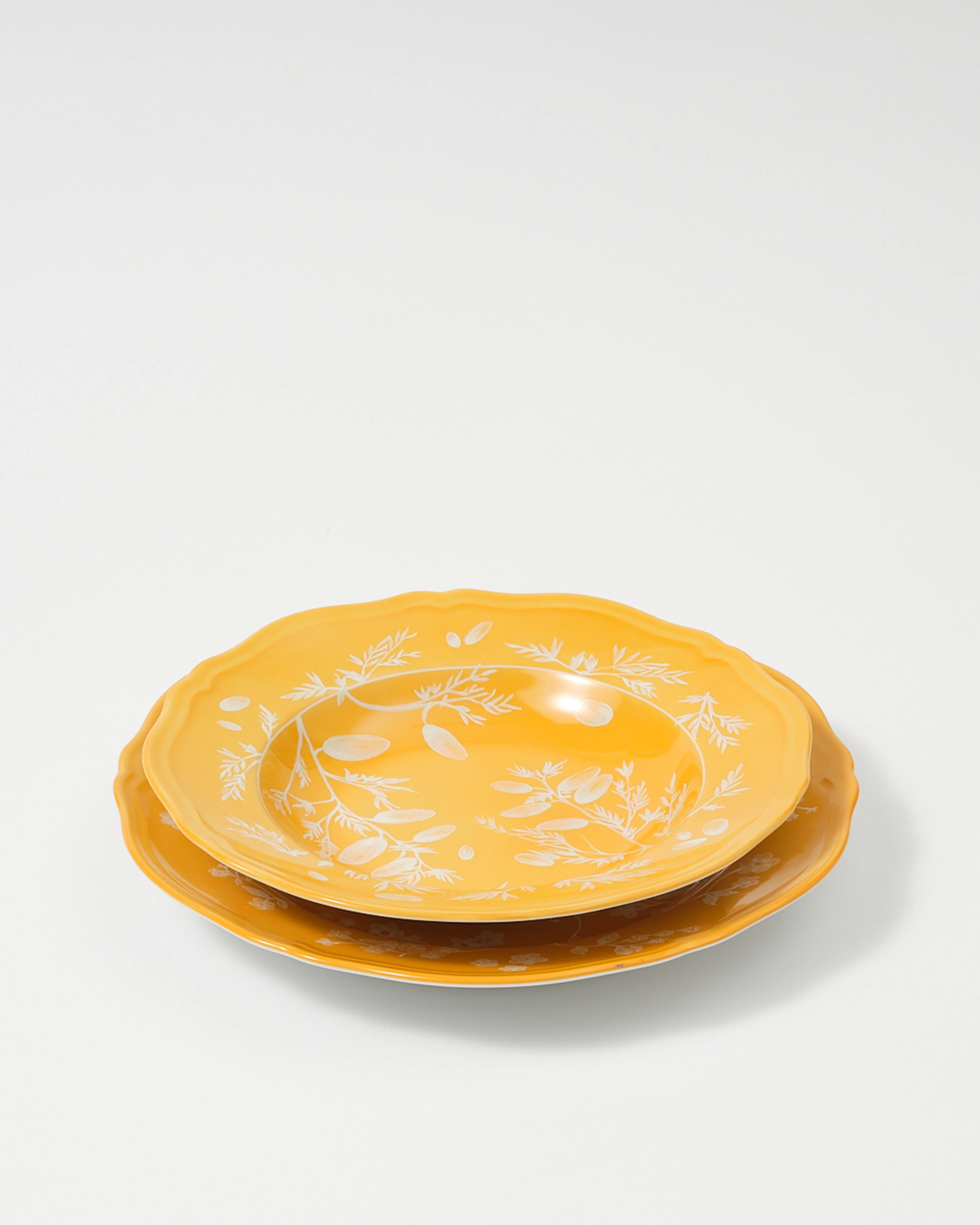 Floral Soup Plate Yellow by Ginori 1735 - Image 4