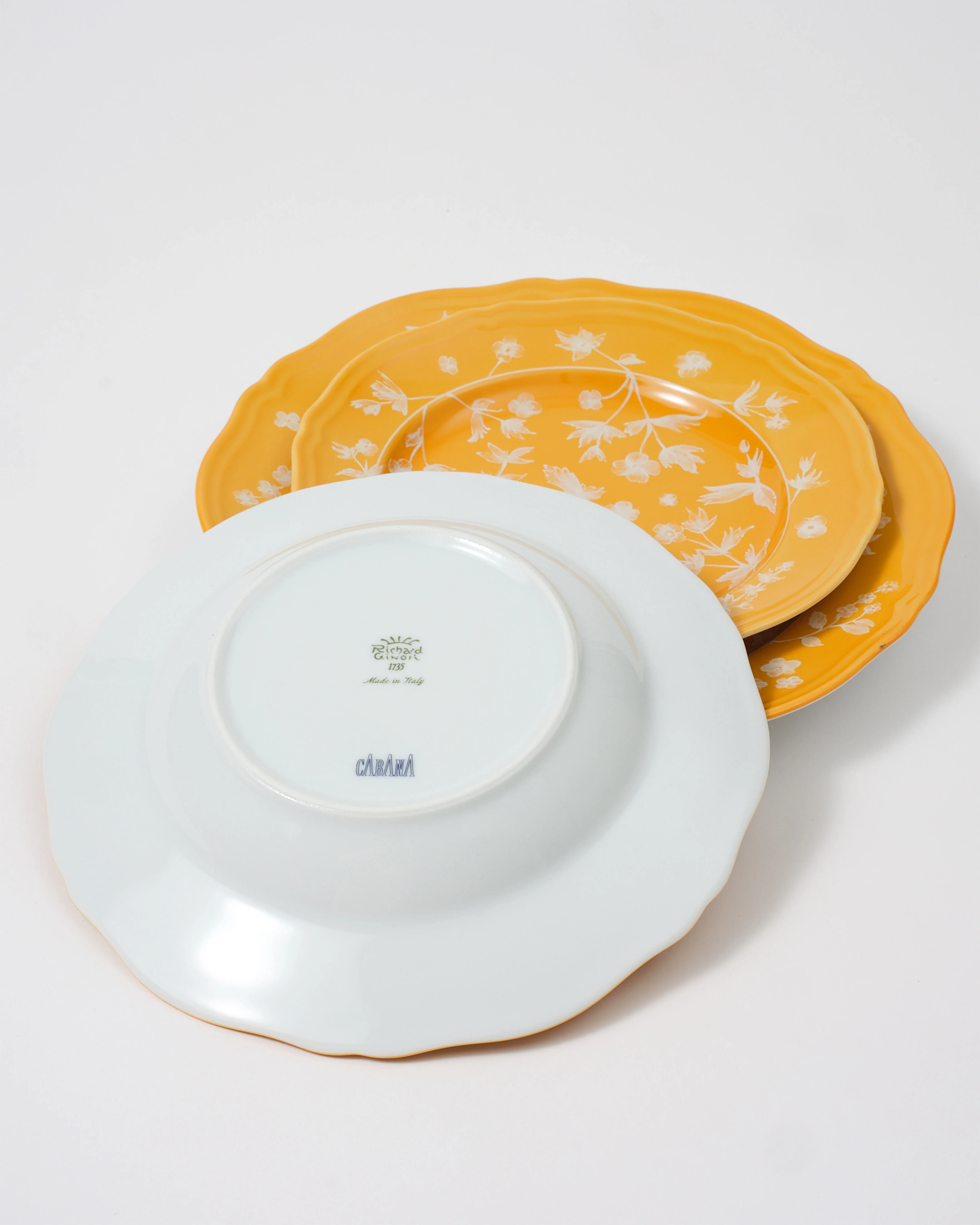 Floral Soup Plate Yellow by Ginori 1735 - Image 5