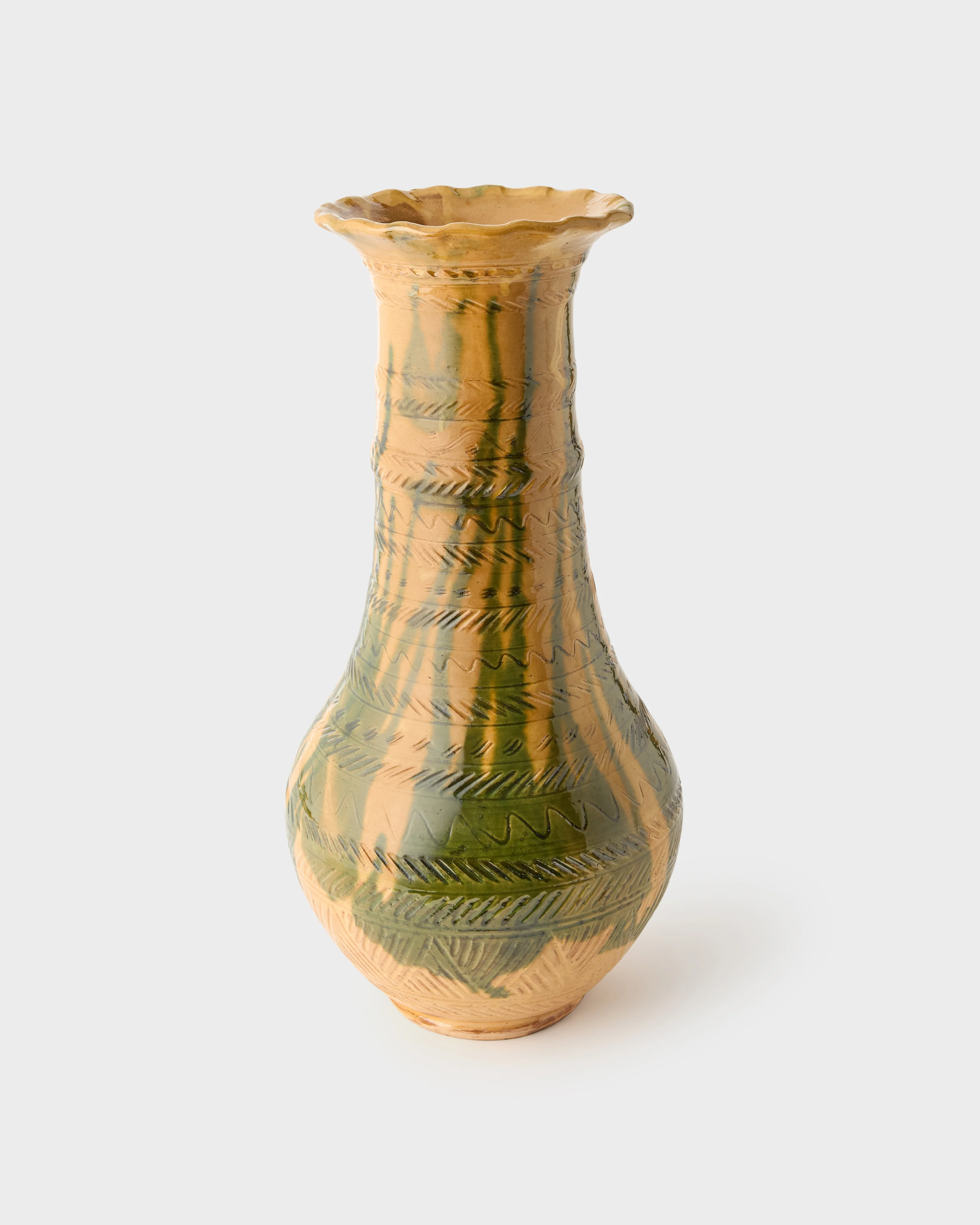 Glazed Earthenware Vase, Green