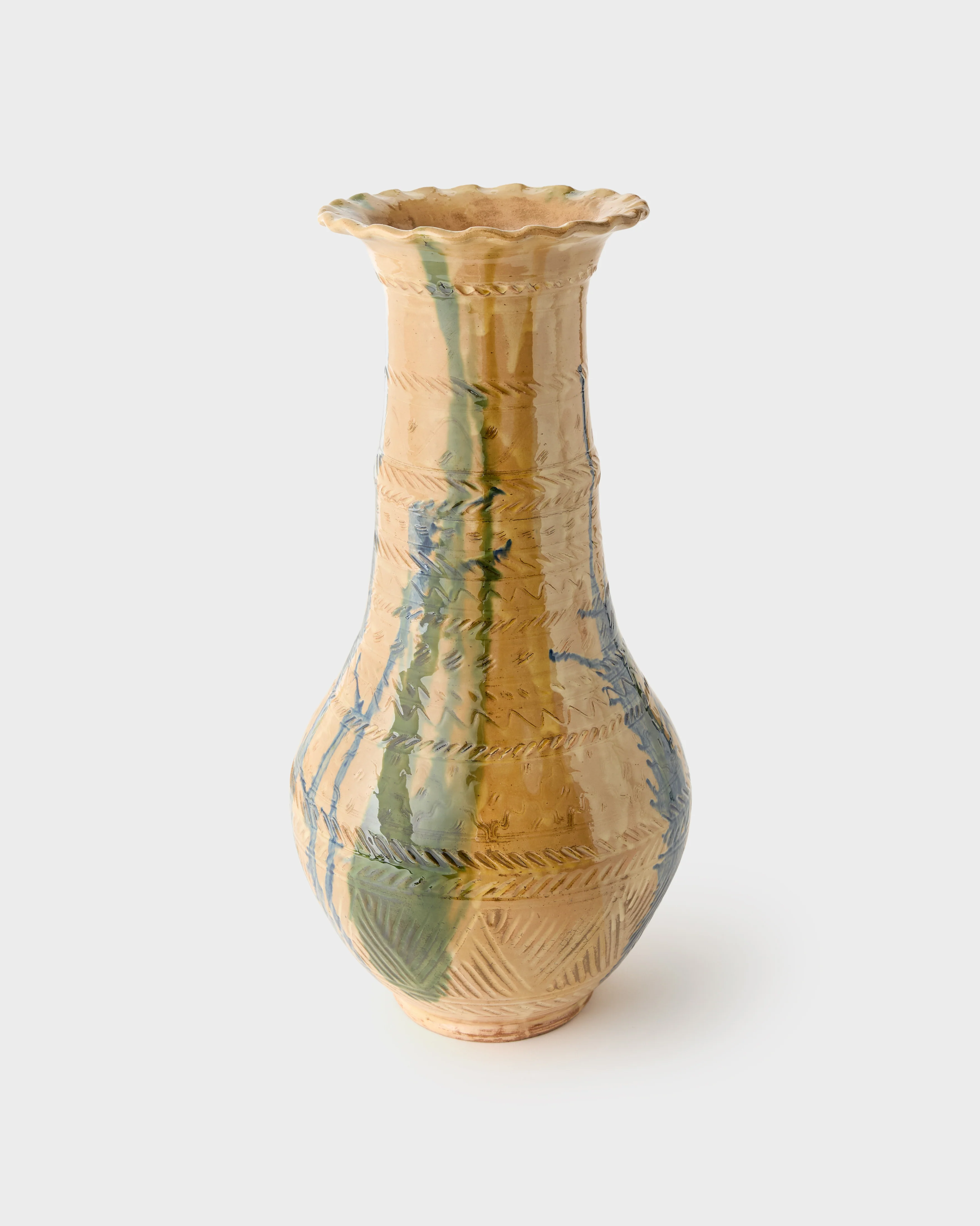 Glazed Earthenware Vase, Natural