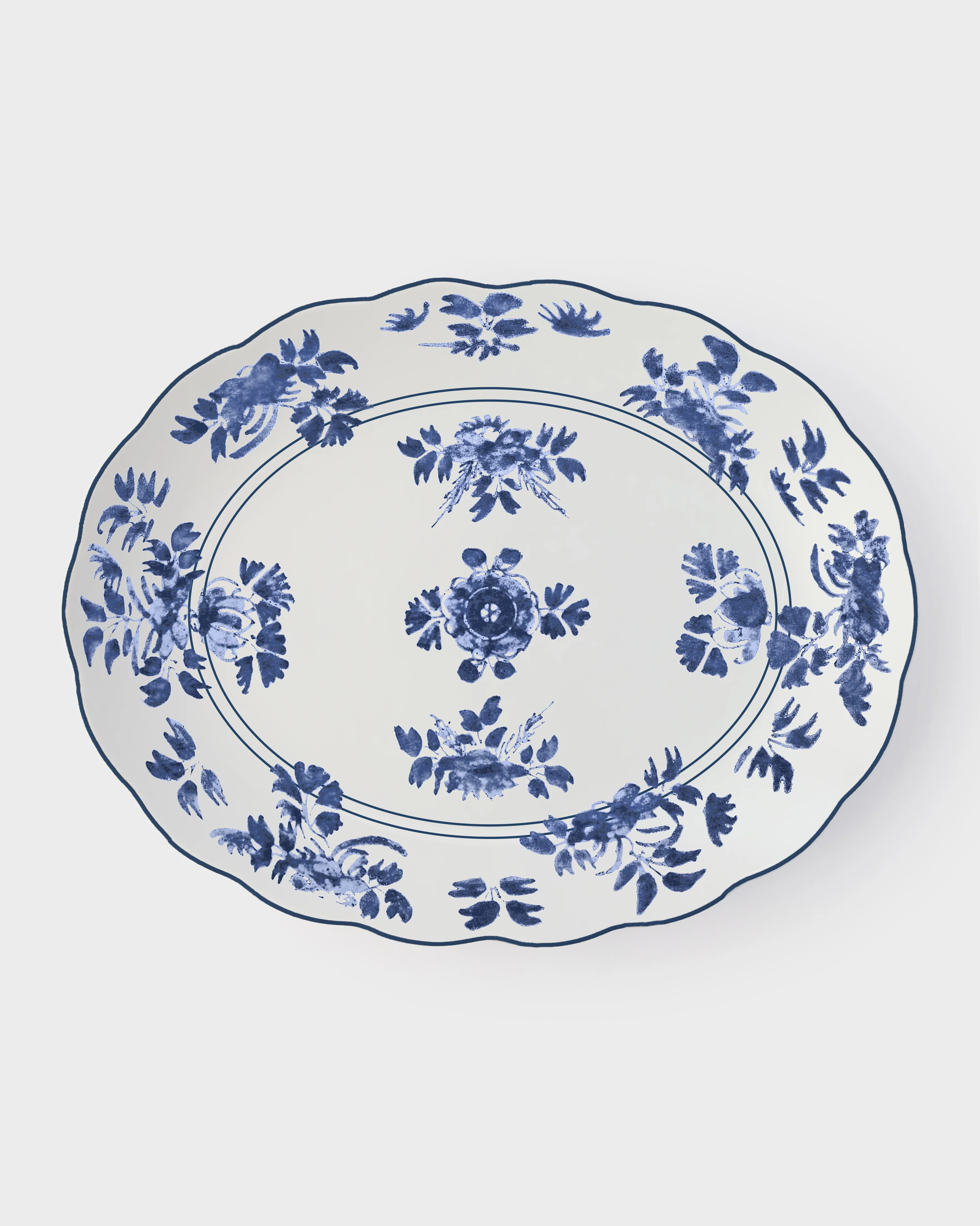 Gloria Porcelain Serving Plate, Blue