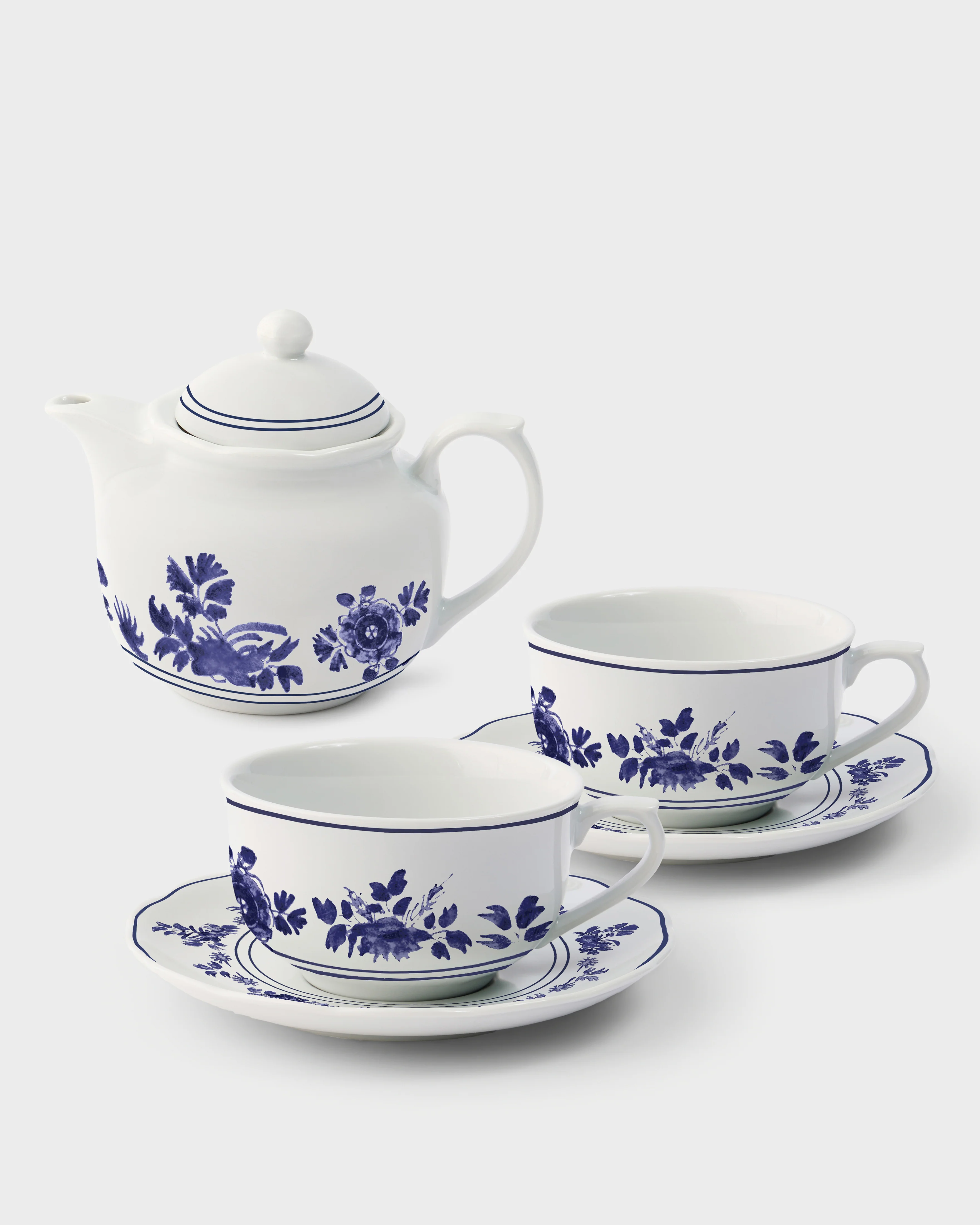 Gloria Porcelain Tea Set, Blue