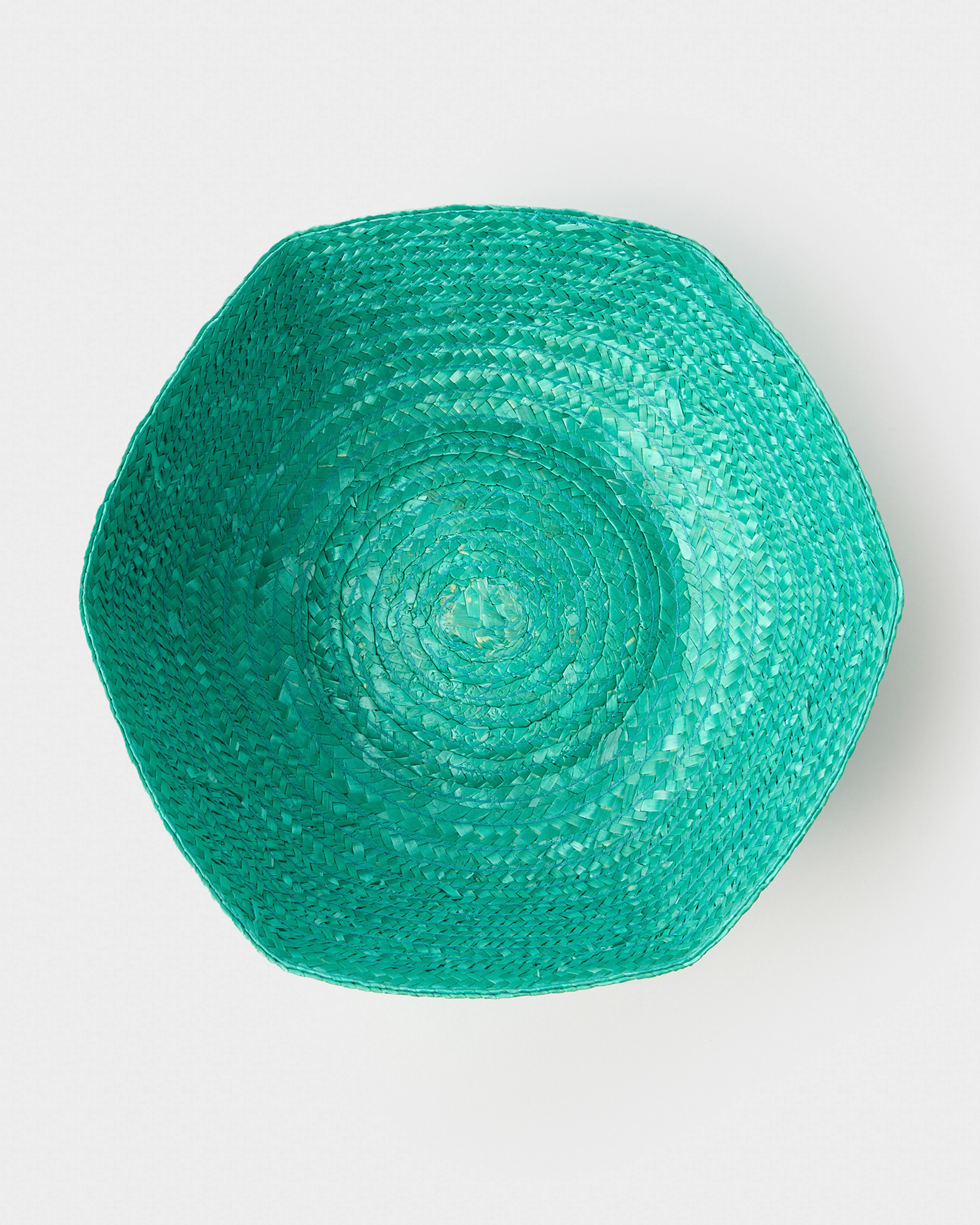 Green Large Hexagonal Raffia Basket - Image 3