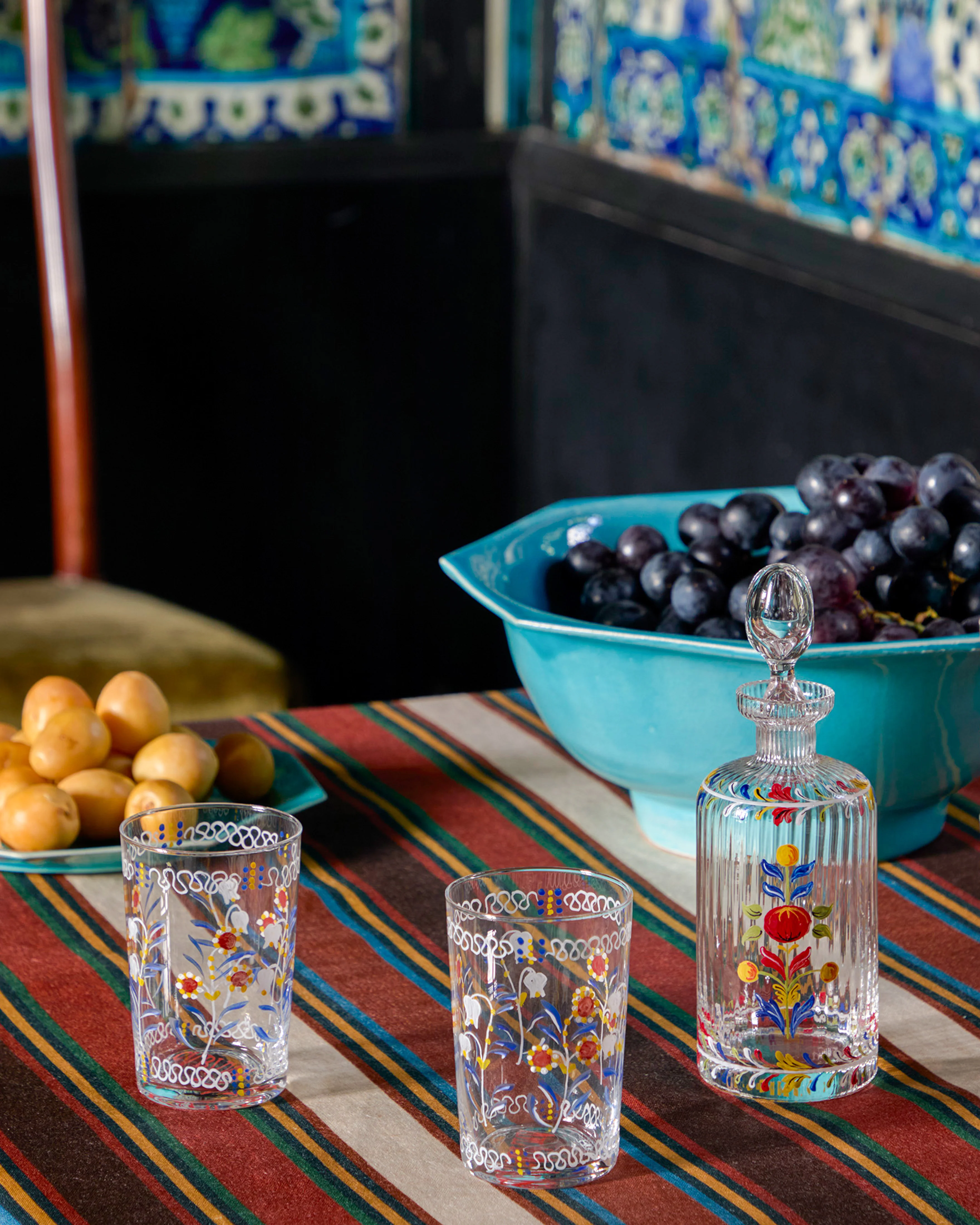 Marmara Hand-Painted Water Glass - Image 2
