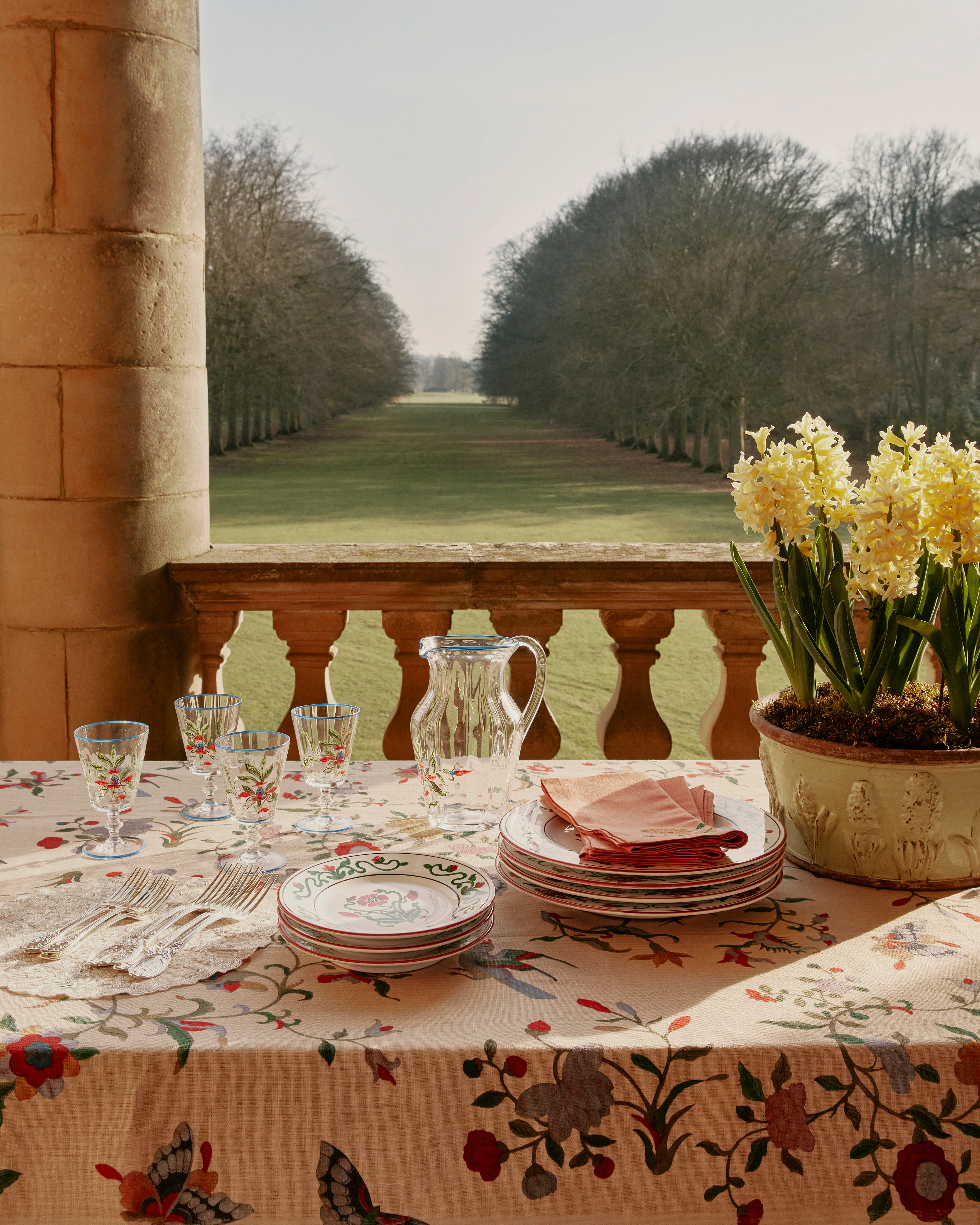Houghton Hall Magnolia Linen Tablecloth, Square - Image 3
