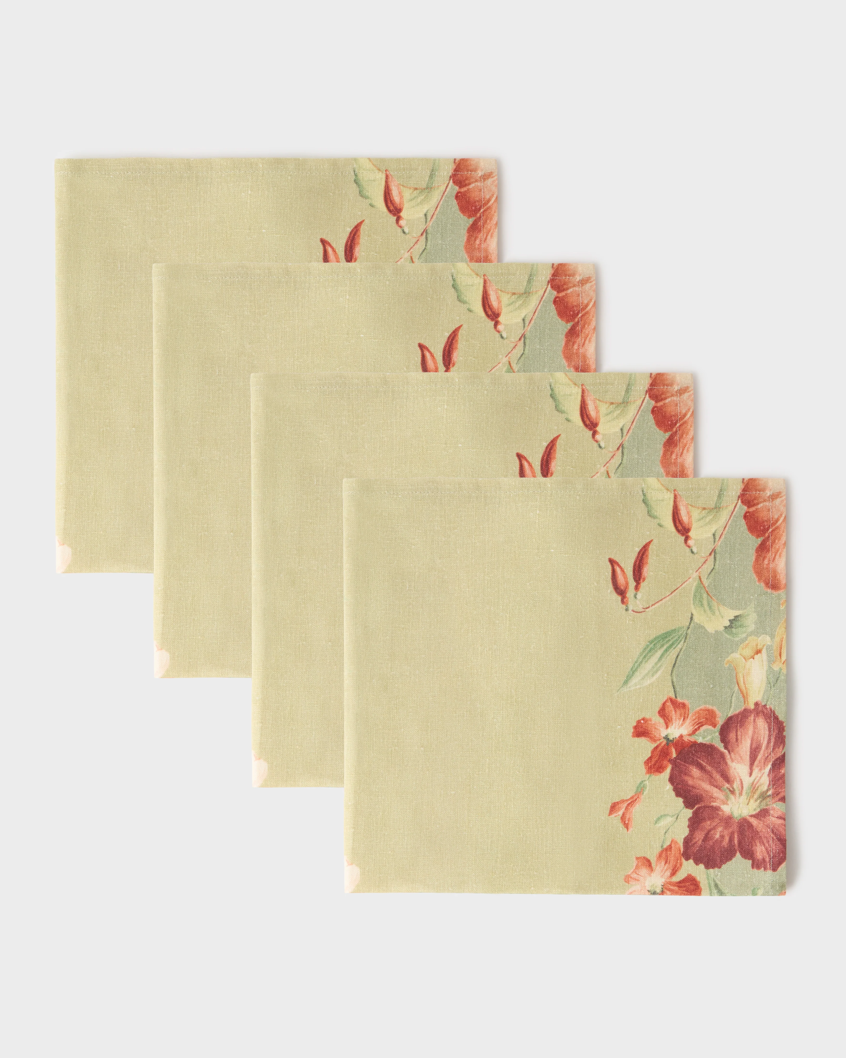 Ibiscus Sage Linen Napkins (Set of 4) - Image 3