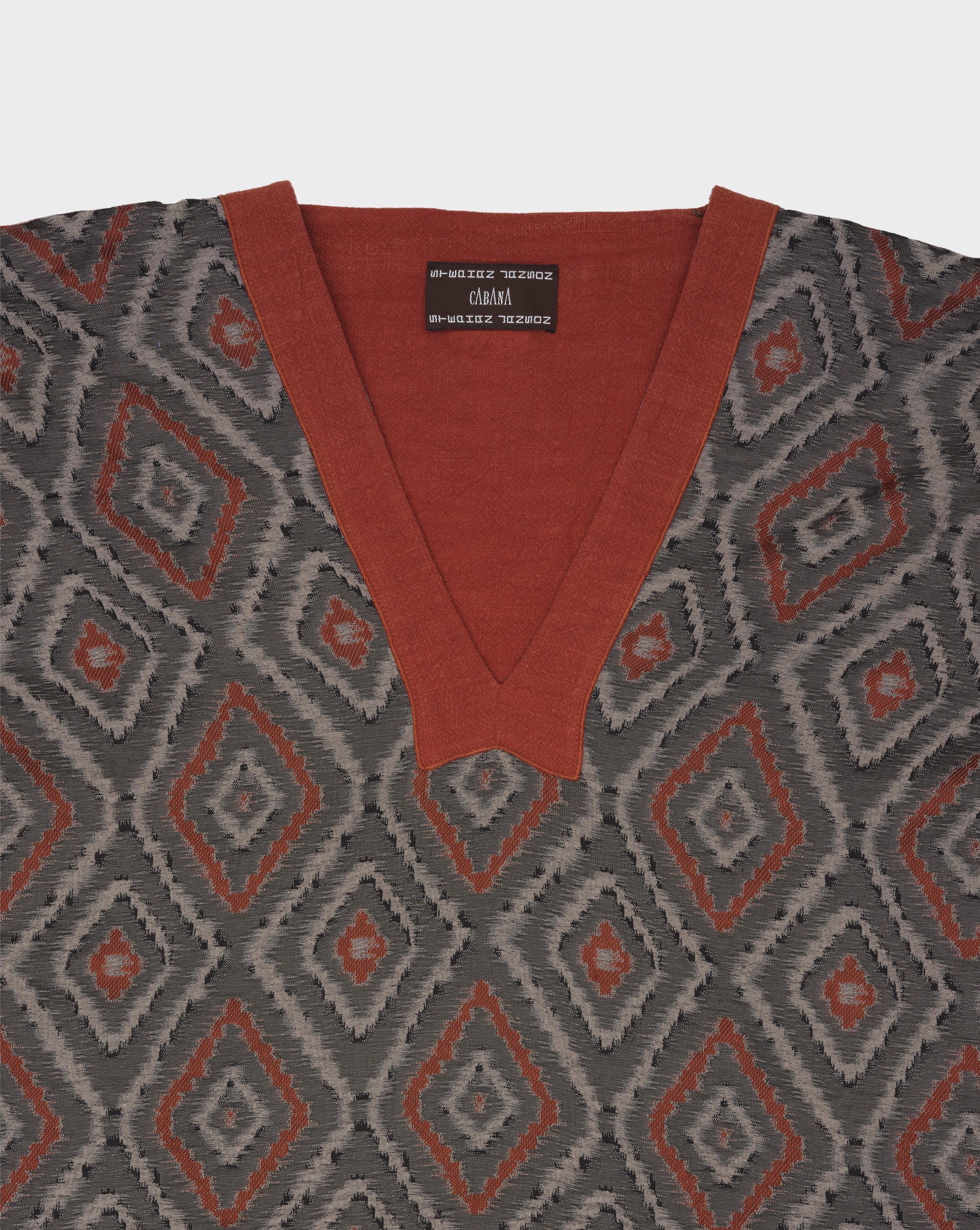 Ikat Jacquard Orange Stephan Janson Kaftan - Image 4