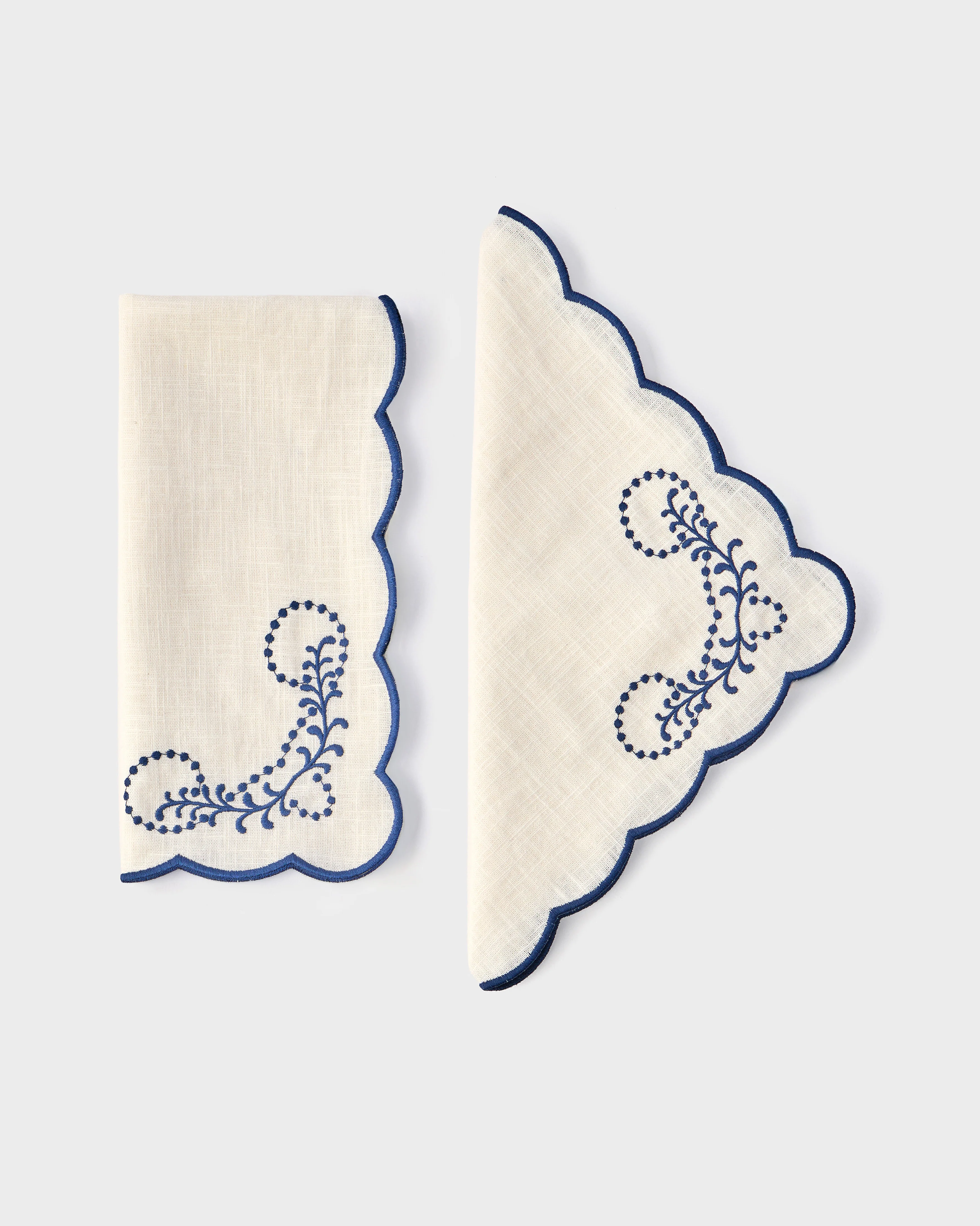 Jackie Embroidered Napkin, Blue