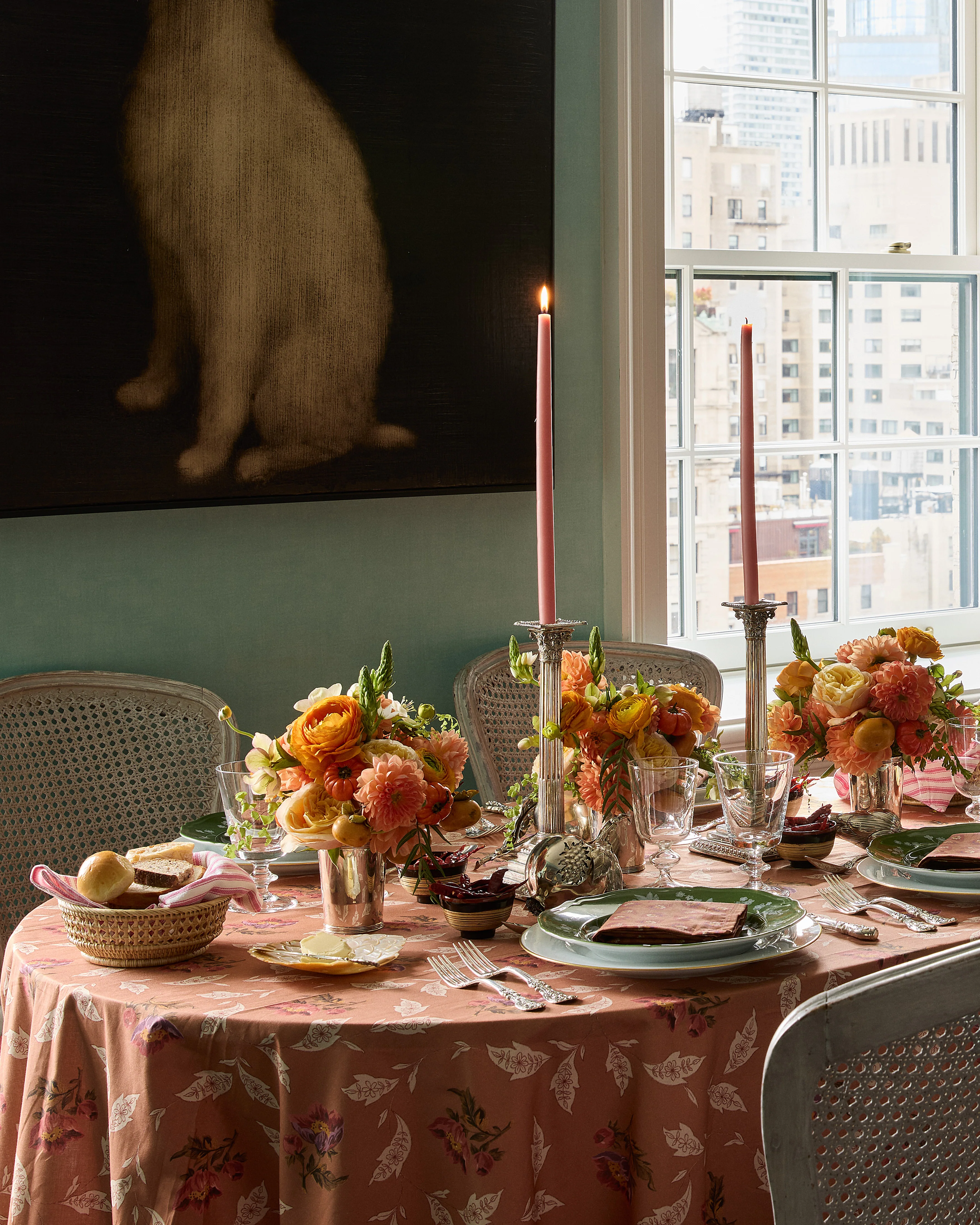 Lavinia Terracotta Tablecloth, Square - Image 2