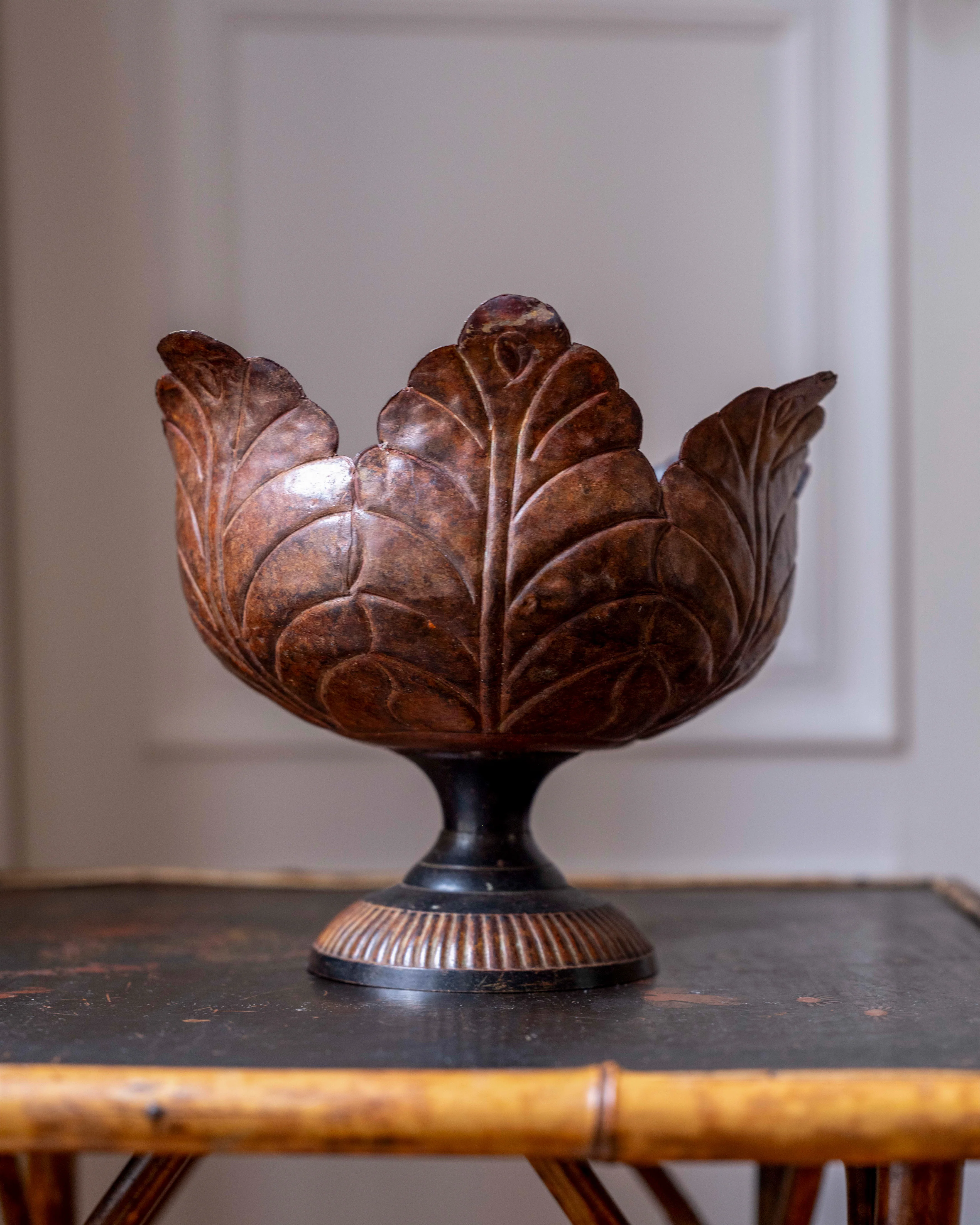 Leaf-Form Metal Centerpiece Bowl
