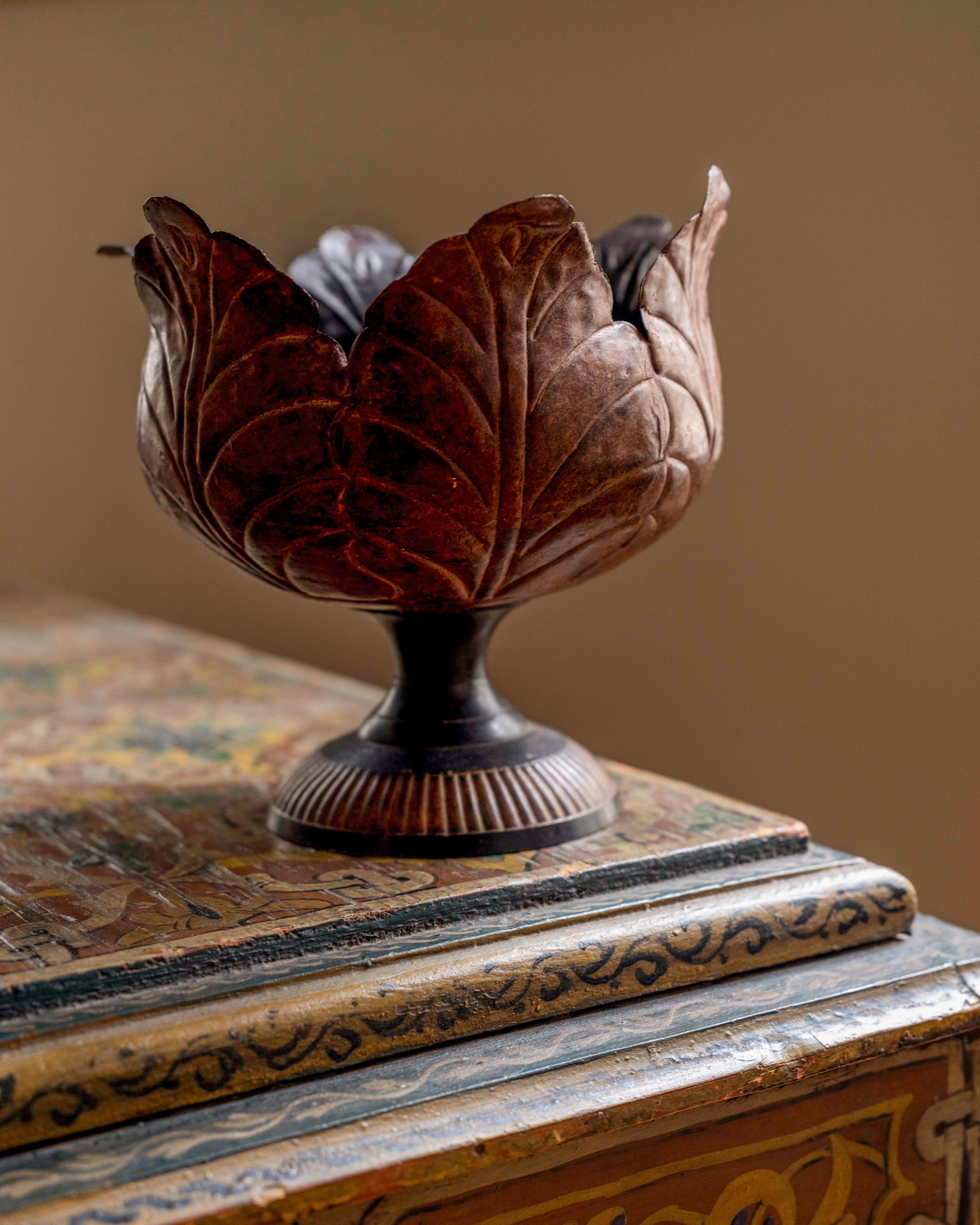 Leaf-Form Metal Centerpiece Bowl - Image 3