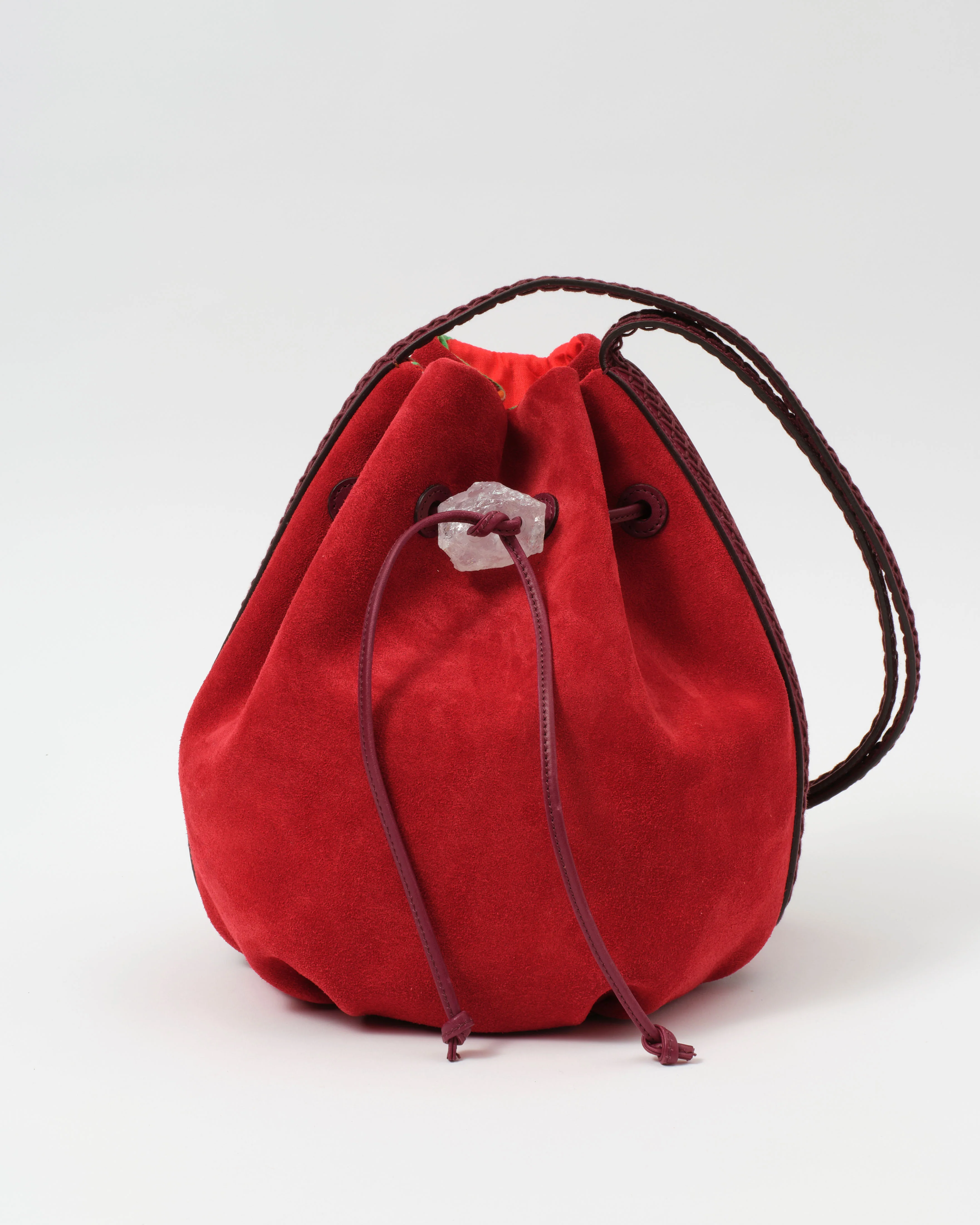 Limited Edition Iacobella x Cabana Suede Bag, Red