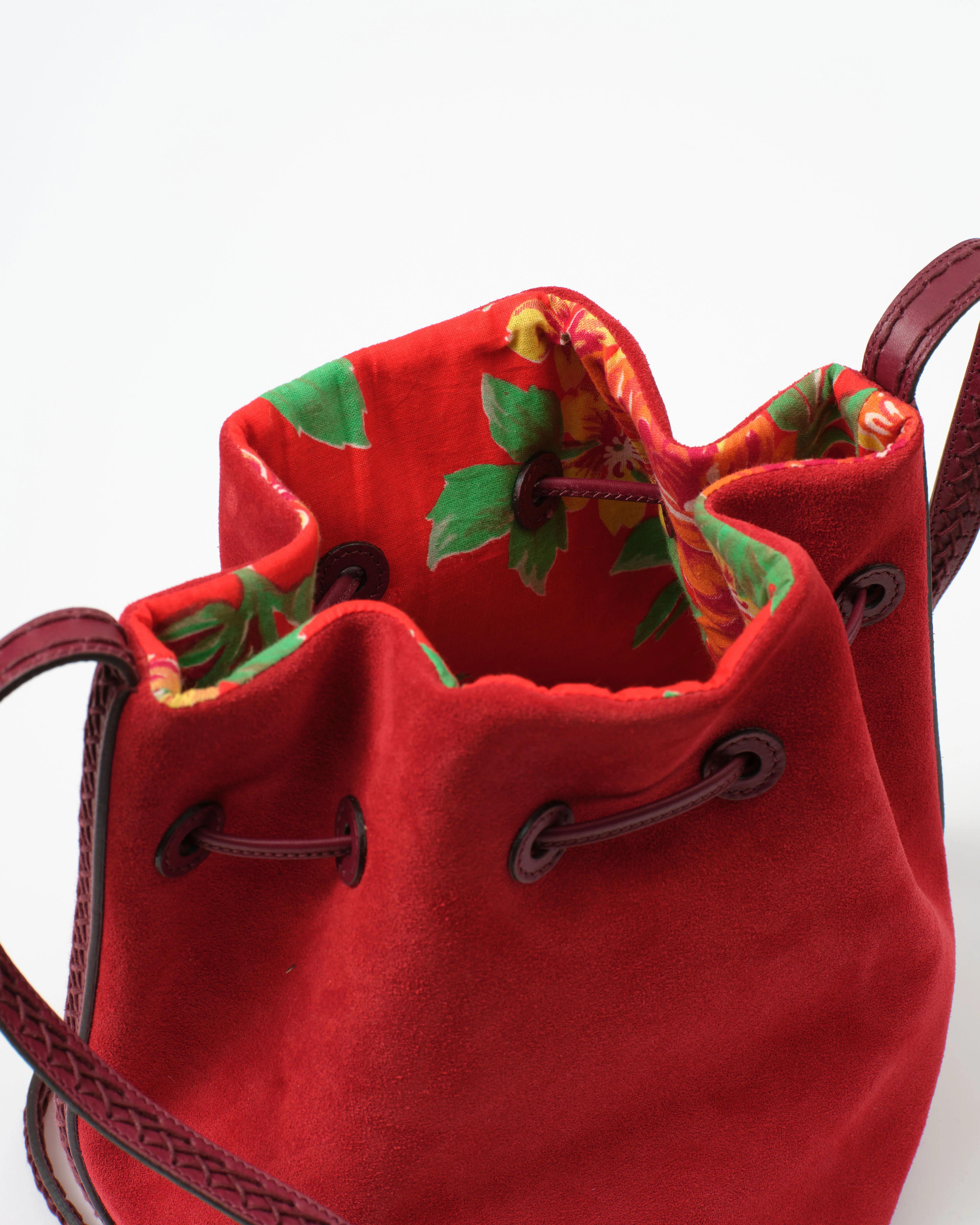 Limited Edition Iacobella x Cabana Suede Bag, Red - Image 3