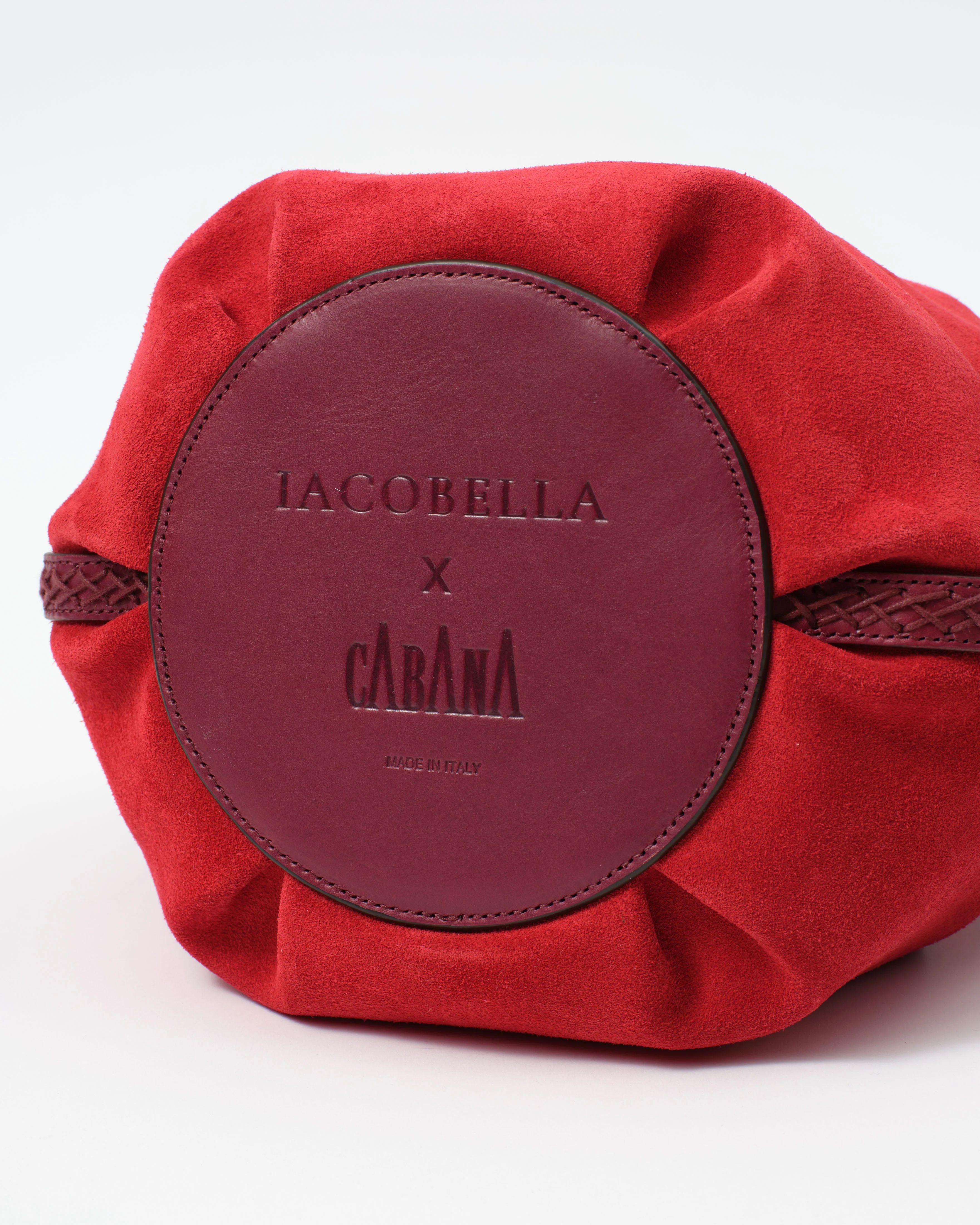 Limited Edition Iacobella x Cabana Suede Bag, Red - Image 4