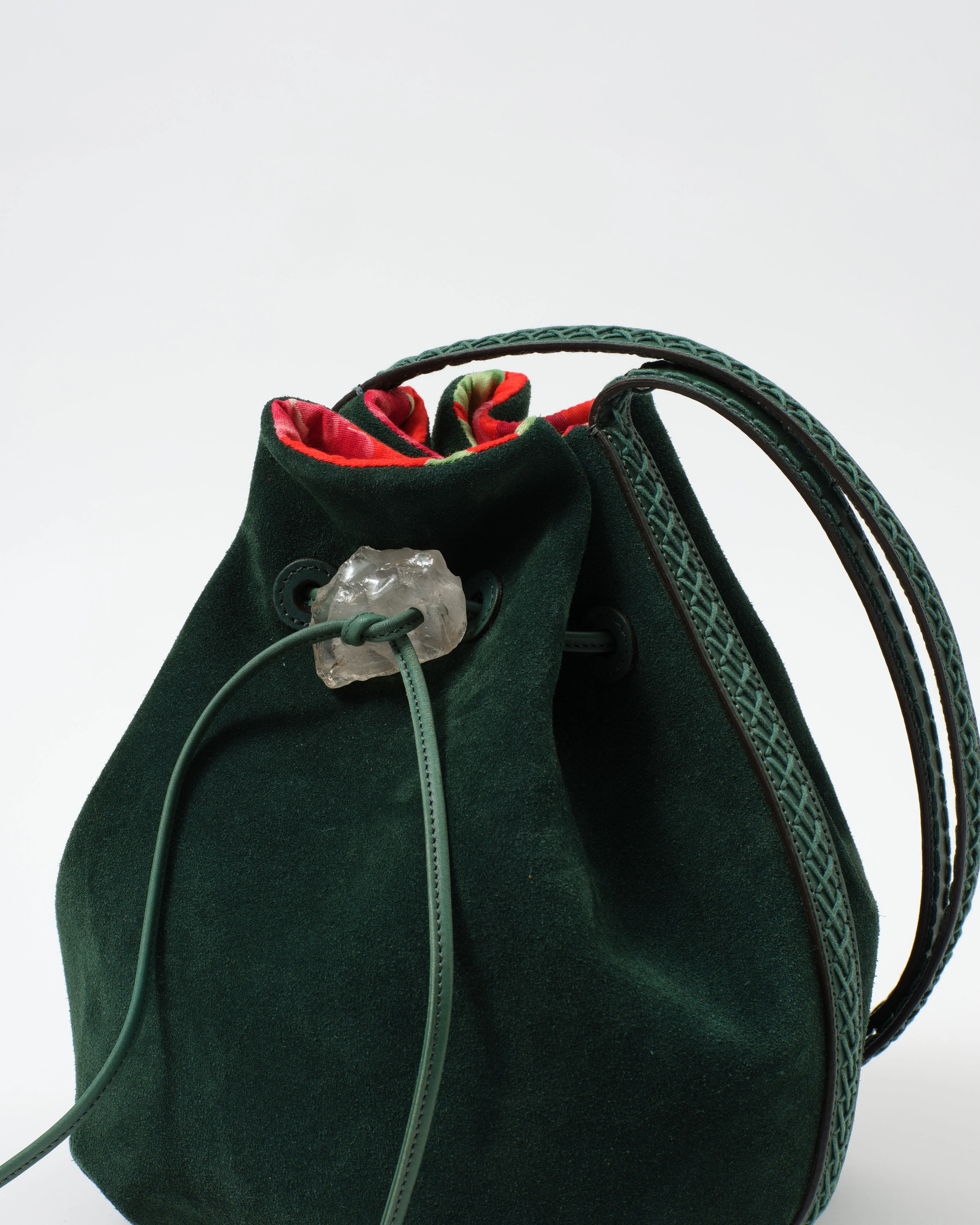 Limited Edition Iacobella x Cabana Suede Bag, Sage - Image 4