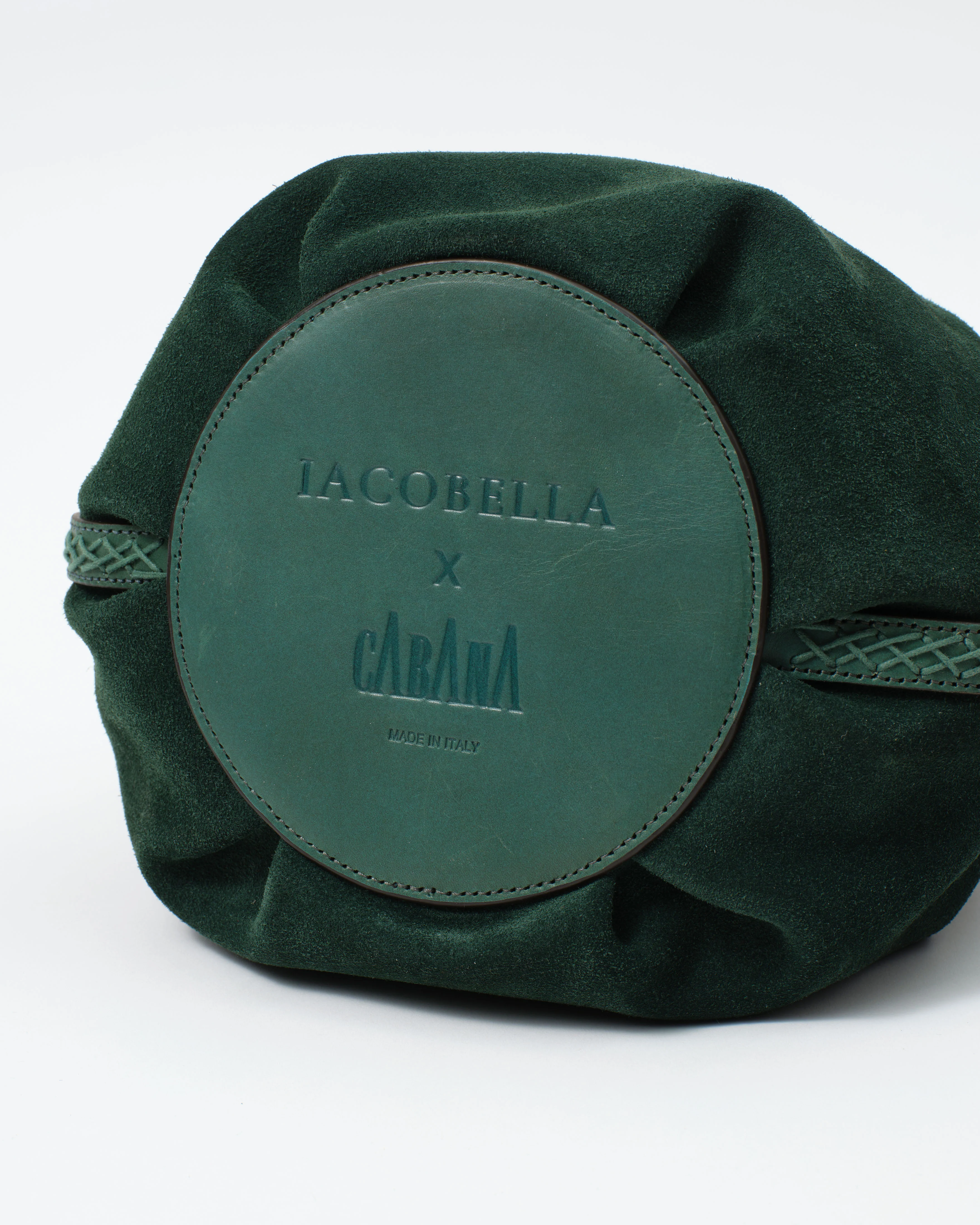 Limited Edition Iacobella x Cabana Suede Bag, Sage - Image 5