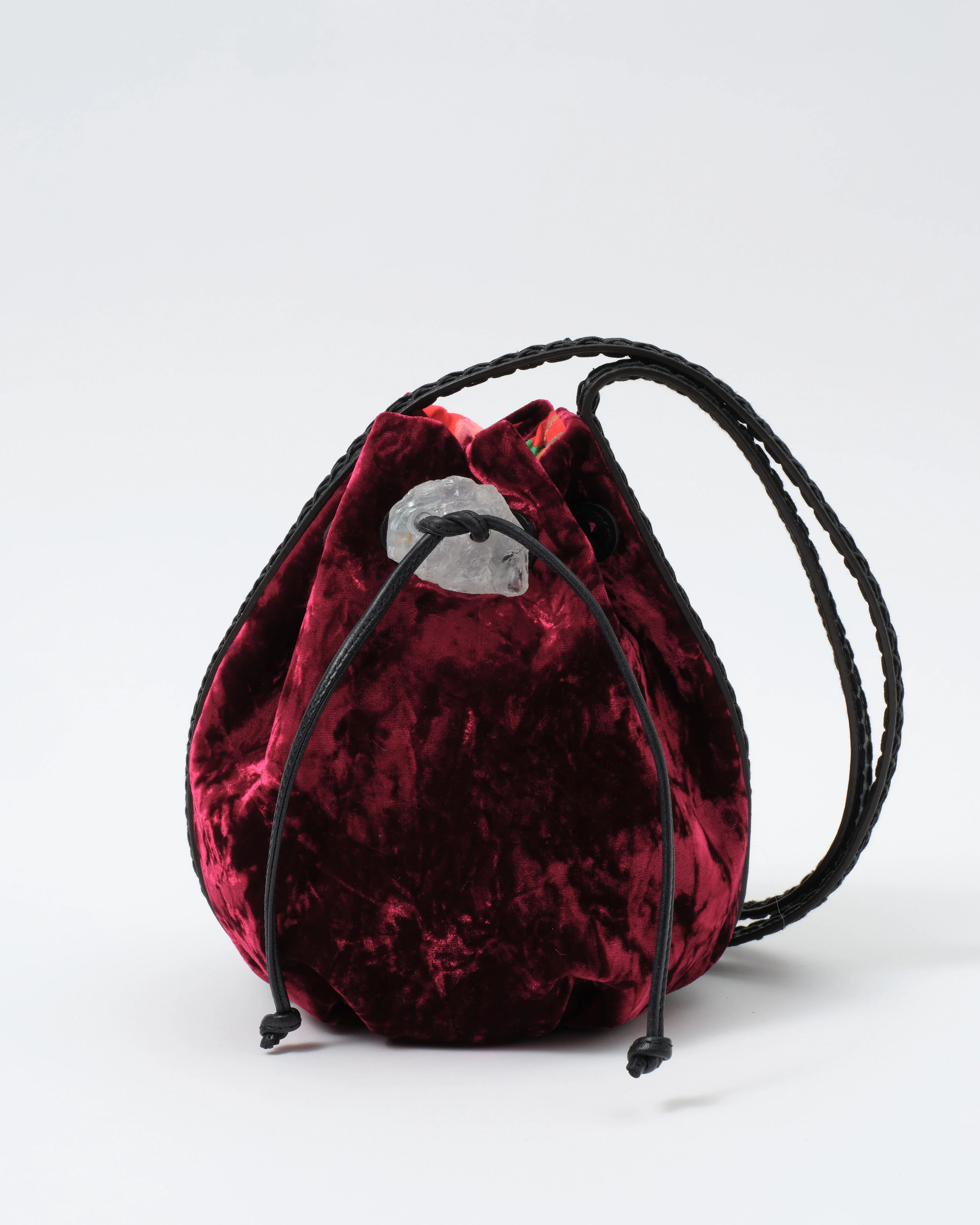 Limited Edition Iacobella x Cabana Velvet Bag, Burgundy