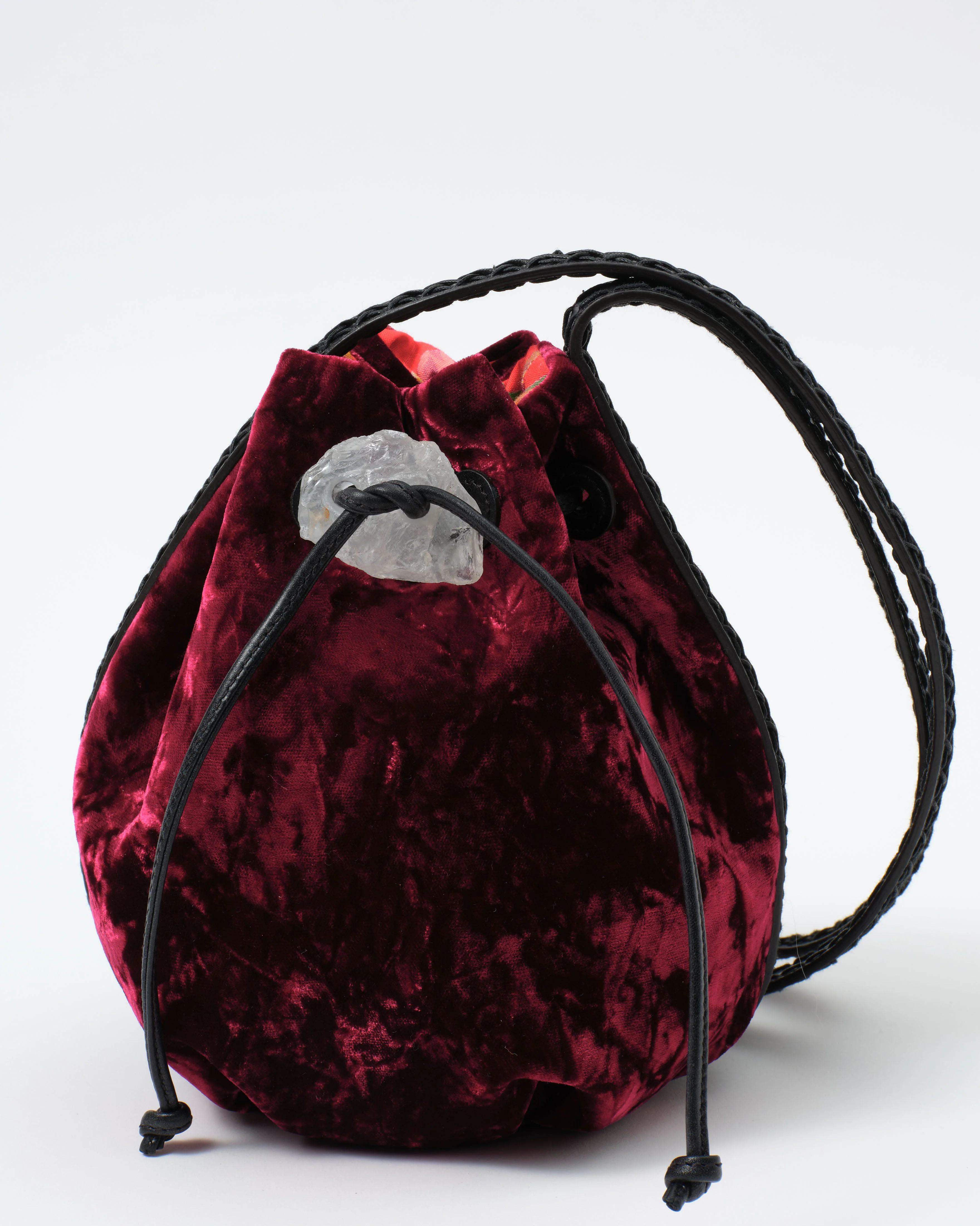 Limited Edition Iacobella x Cabana Velvet Bag, Burgundy - Image 4