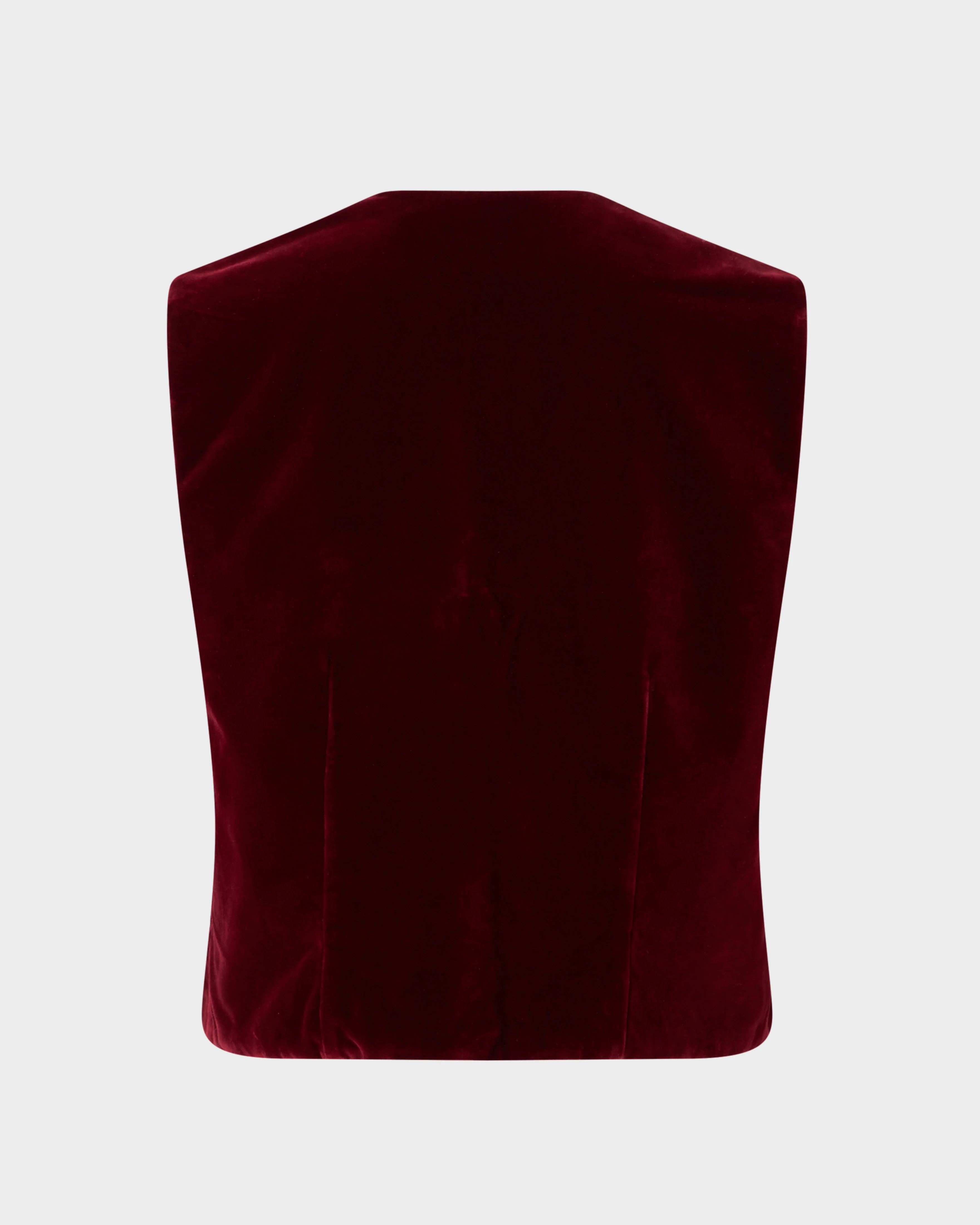 Loretta Caponi x Cabana Hibiscus Velvet Gilet, Bordeaux, L - Image 4
