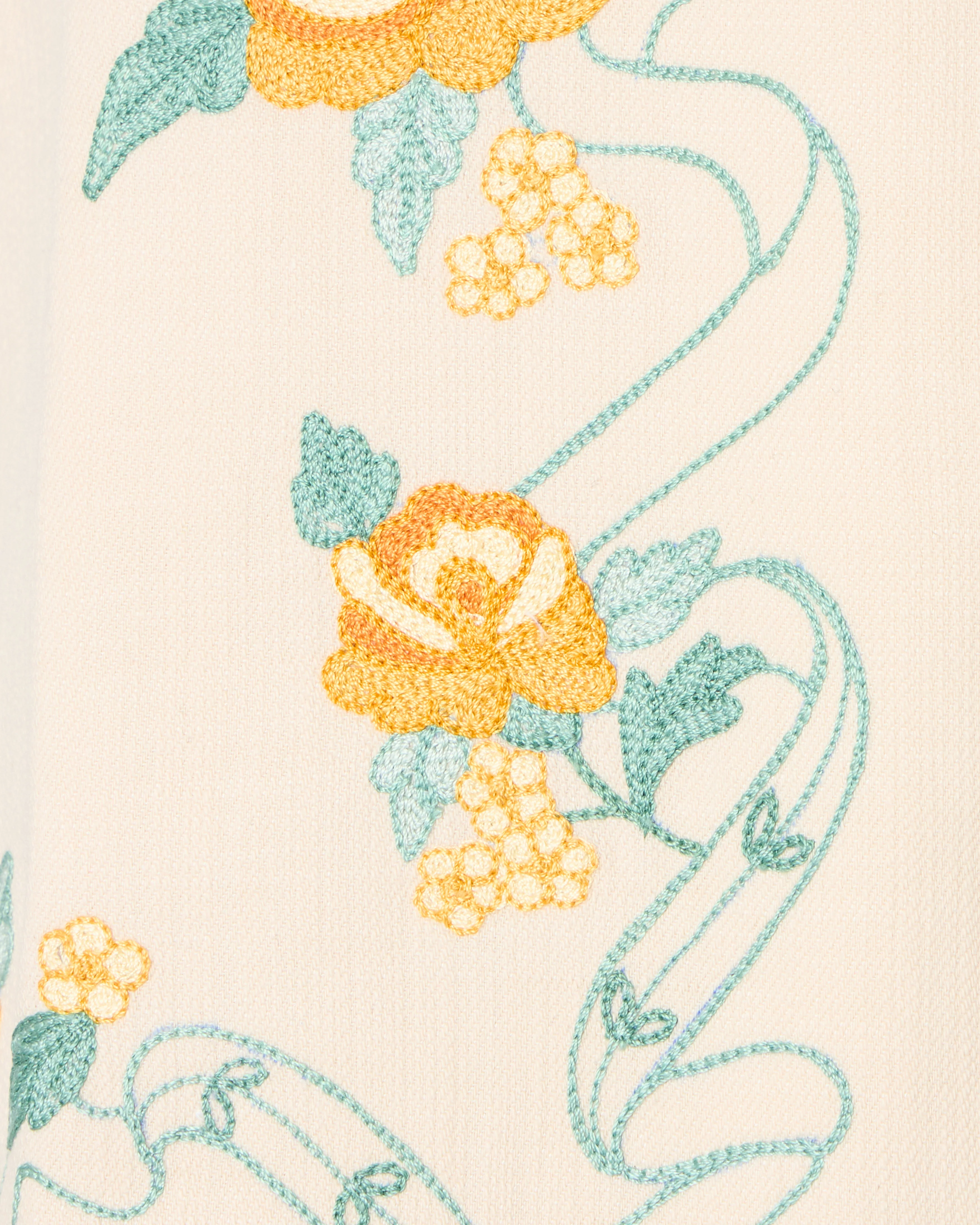 Loretta Caponi x Cabana Rose Denim Gilet, Butter - Image 2