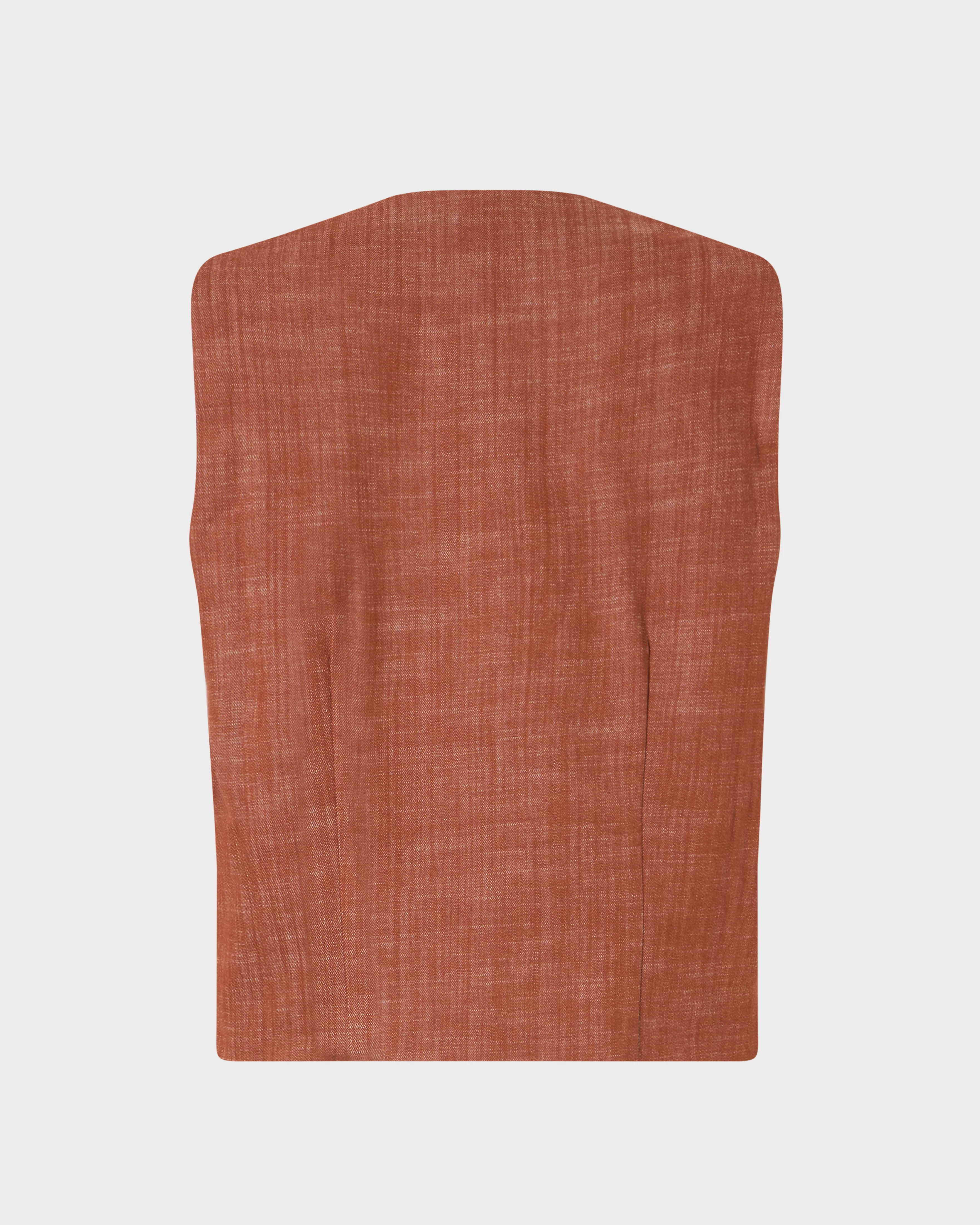 Loretta Caponi x Cabana Rose Denim Gilet, Cognac - Image 3