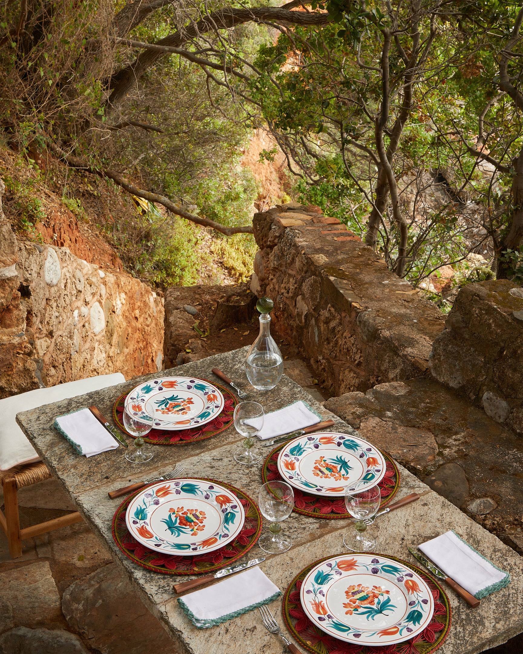 Louloudi Woven Placemat, Burgundy - Image 3