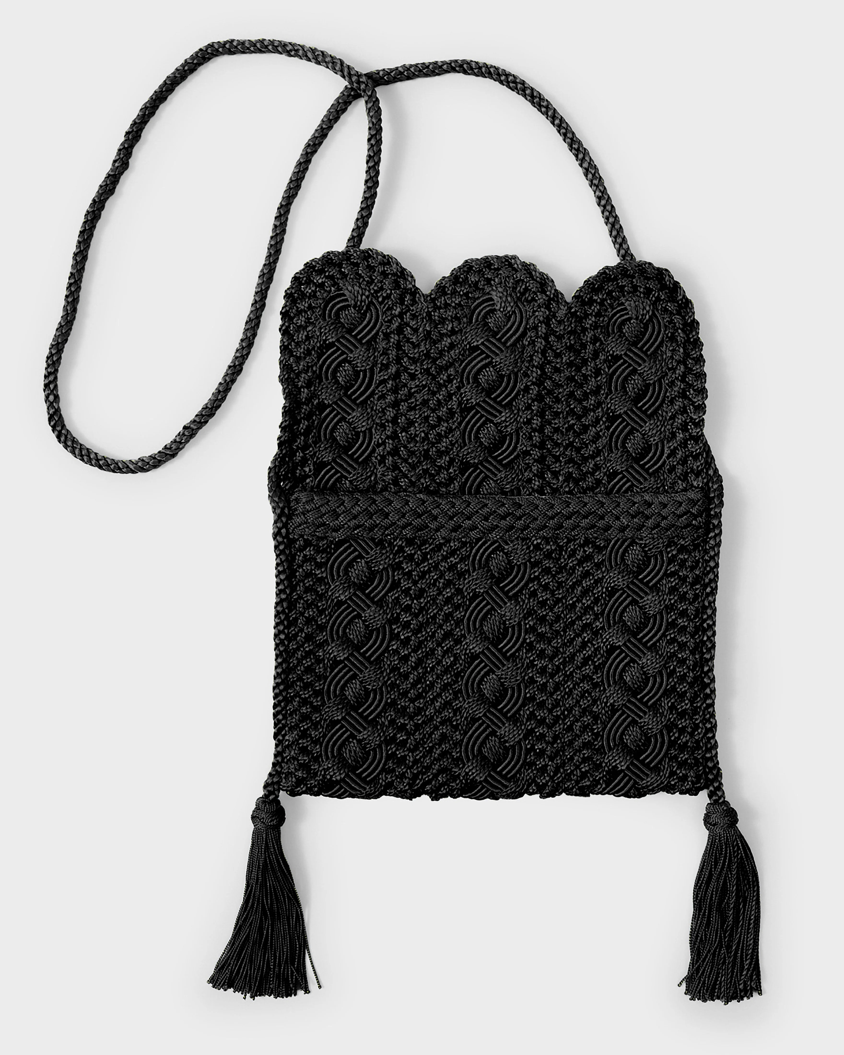 Majorelle Sabra Silk Braided Purse Black - Image 3