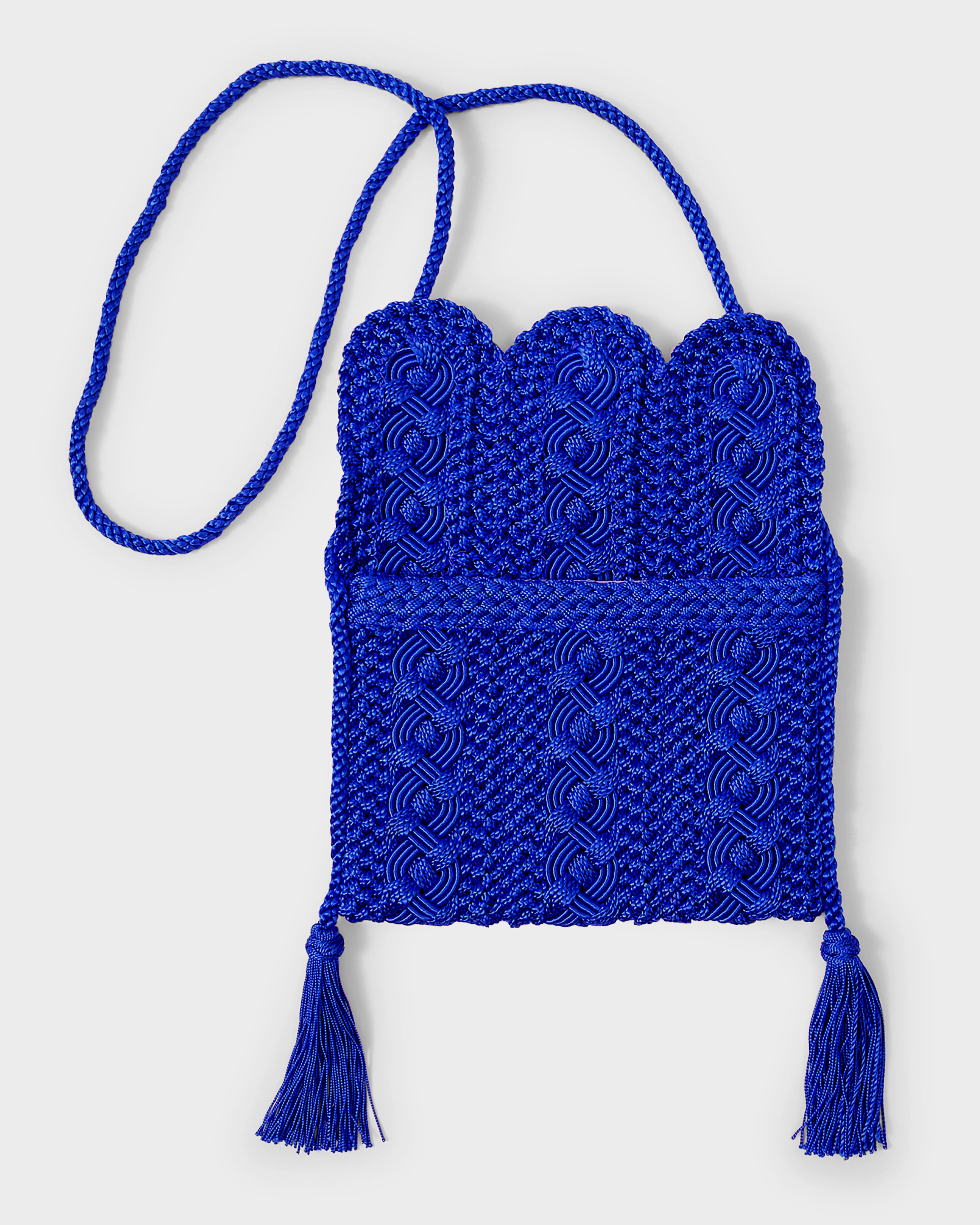 Majorelle Sabra Silk Braided Purse Blue - Image 5