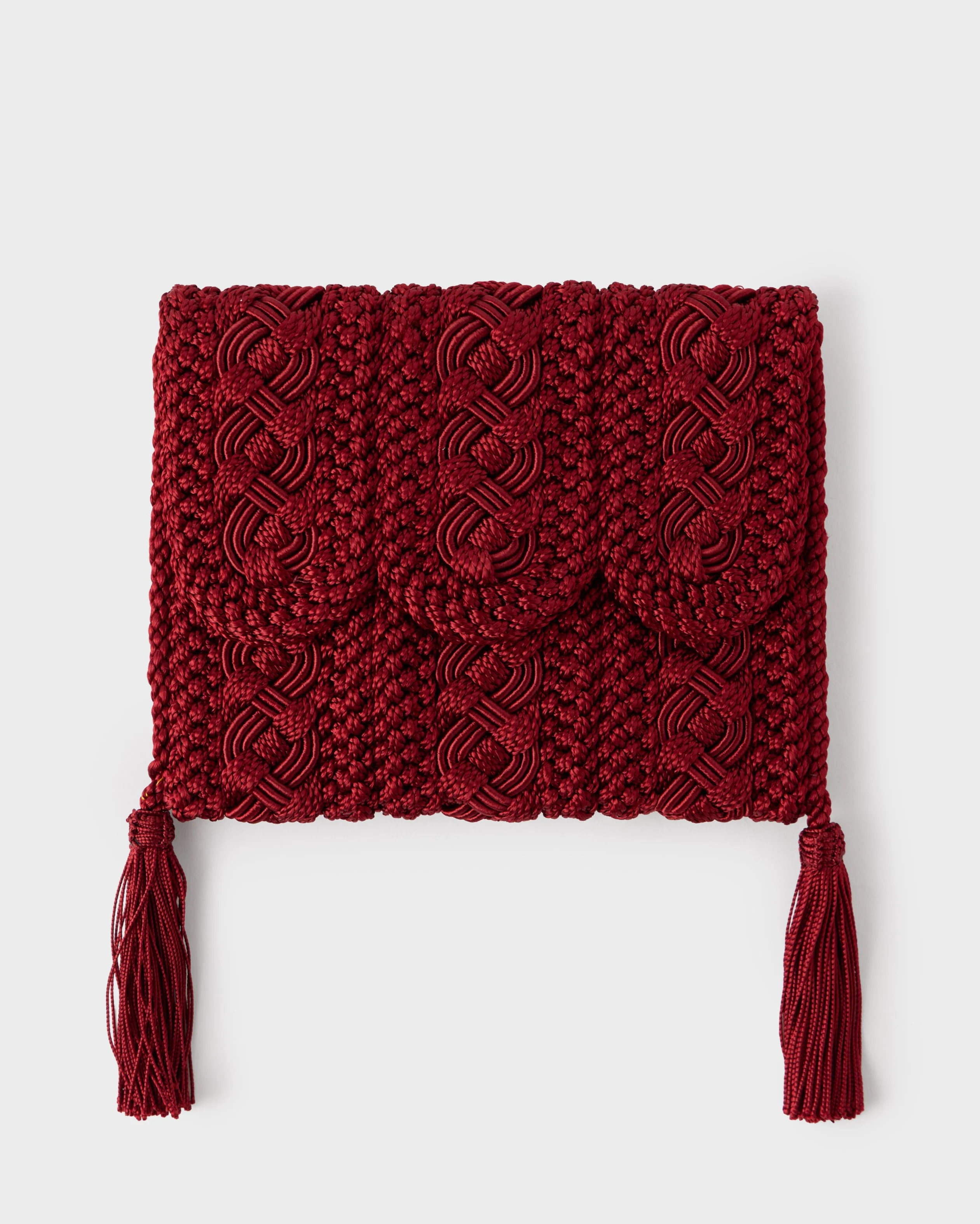 Majorelle Sabra Silk Braided Purse Burgundy