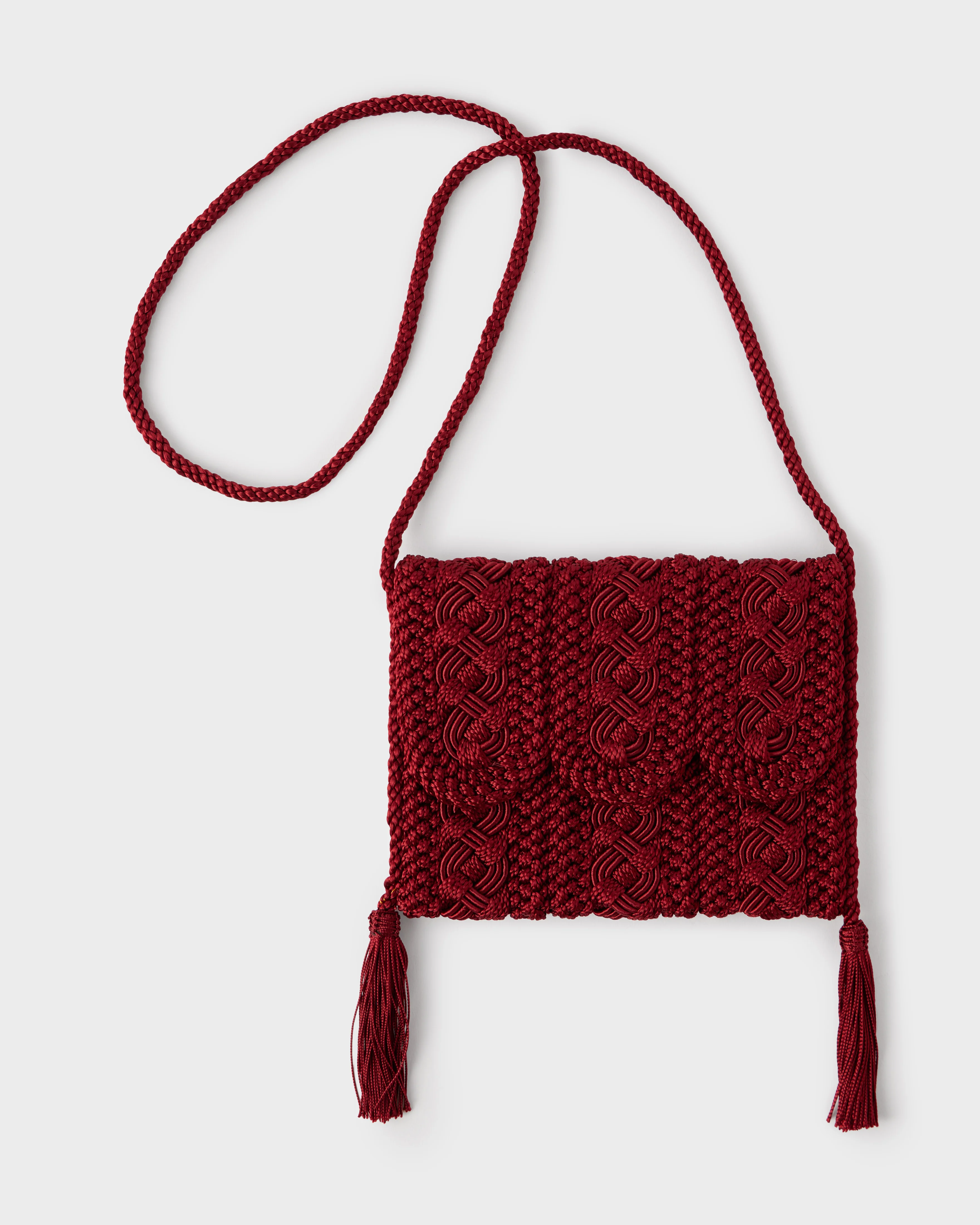 Majorelle Sabra Silk Braided Purse Burgundy - Image 2