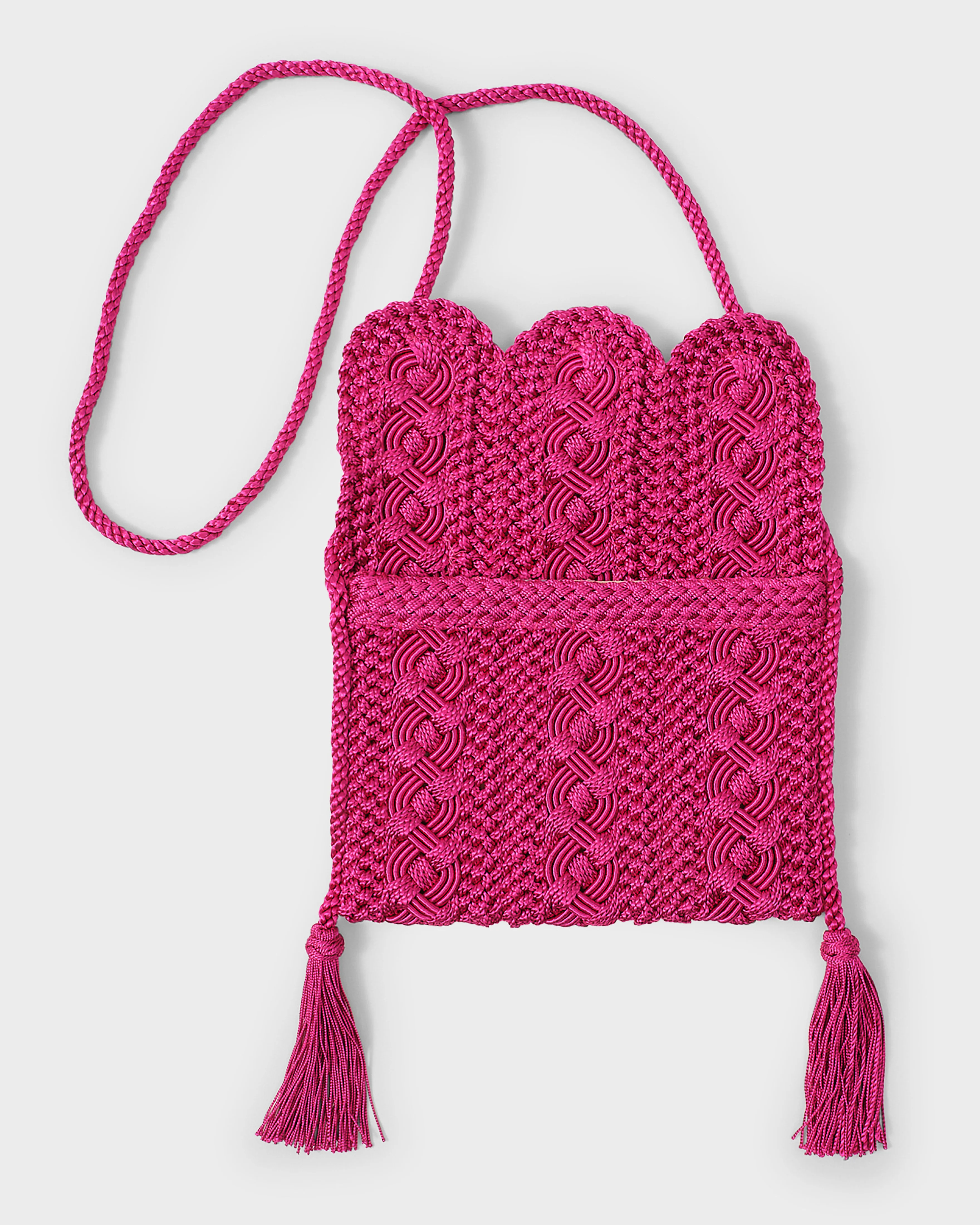 Majorelle Sabra Silk Braided Purse Fuchsia - Image 4