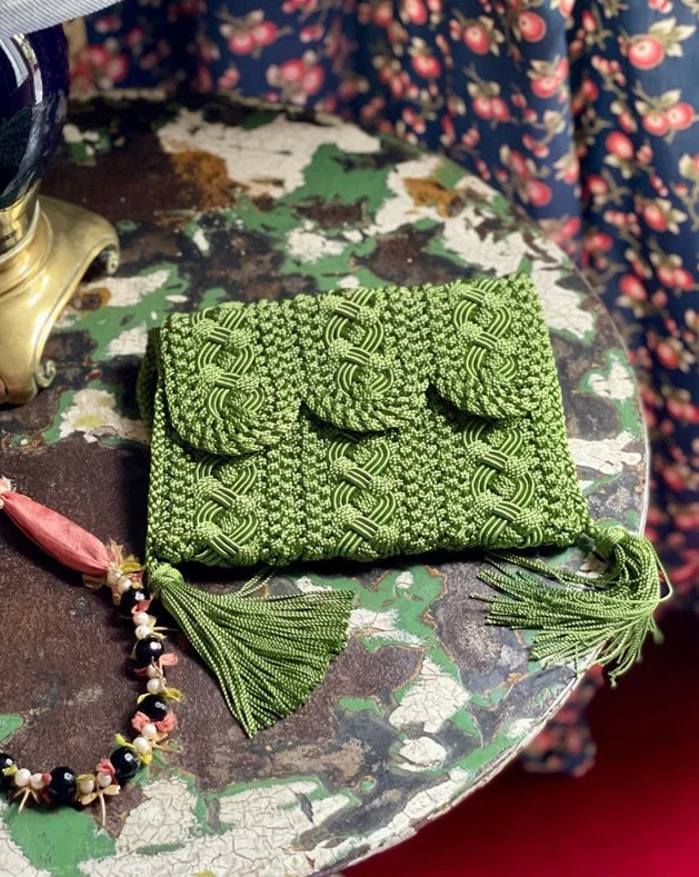 Majorelle Sabra Silk Braided Purse Green - Image 3