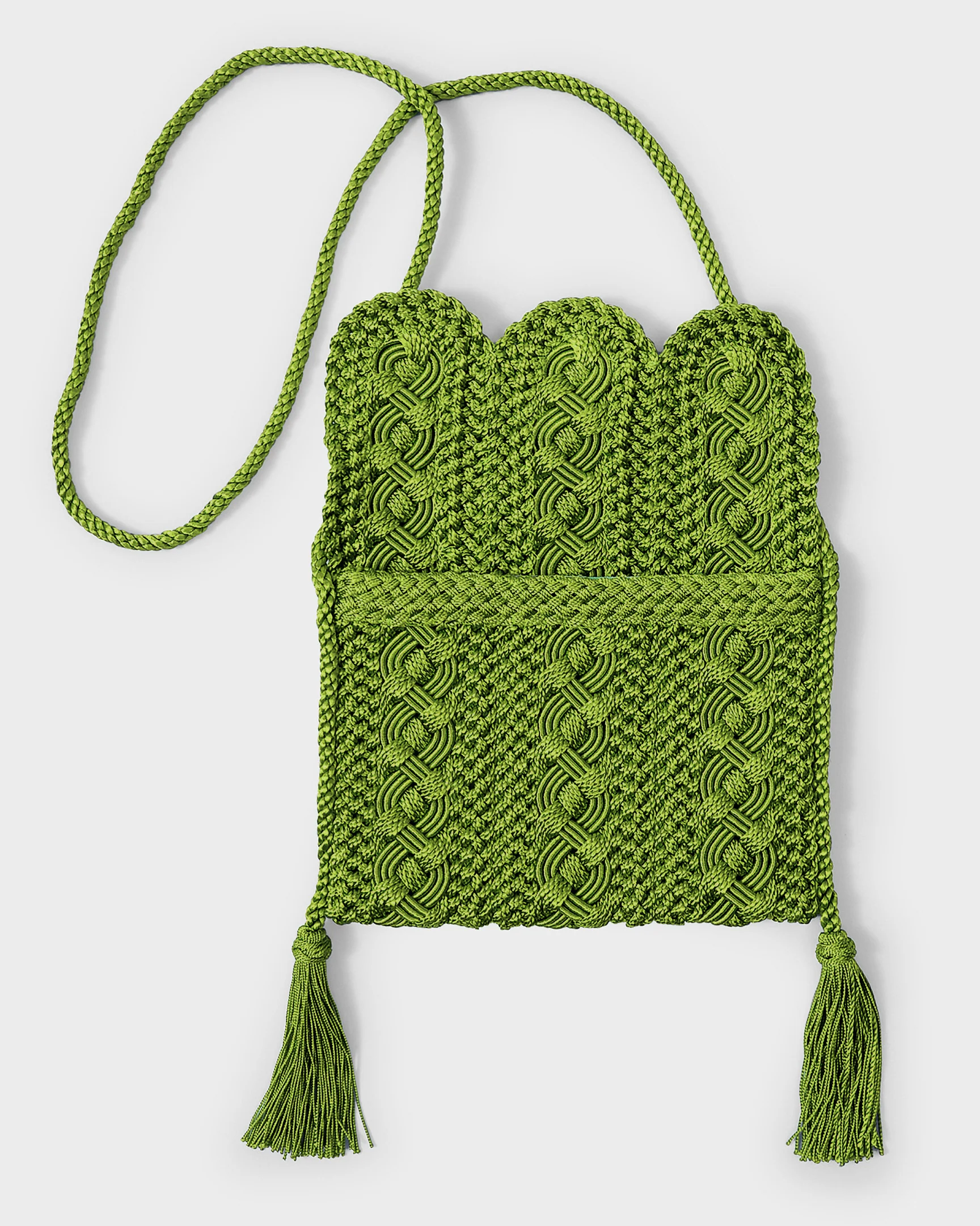 Majorelle Sabra Silk Braided Purse Green - Image 5