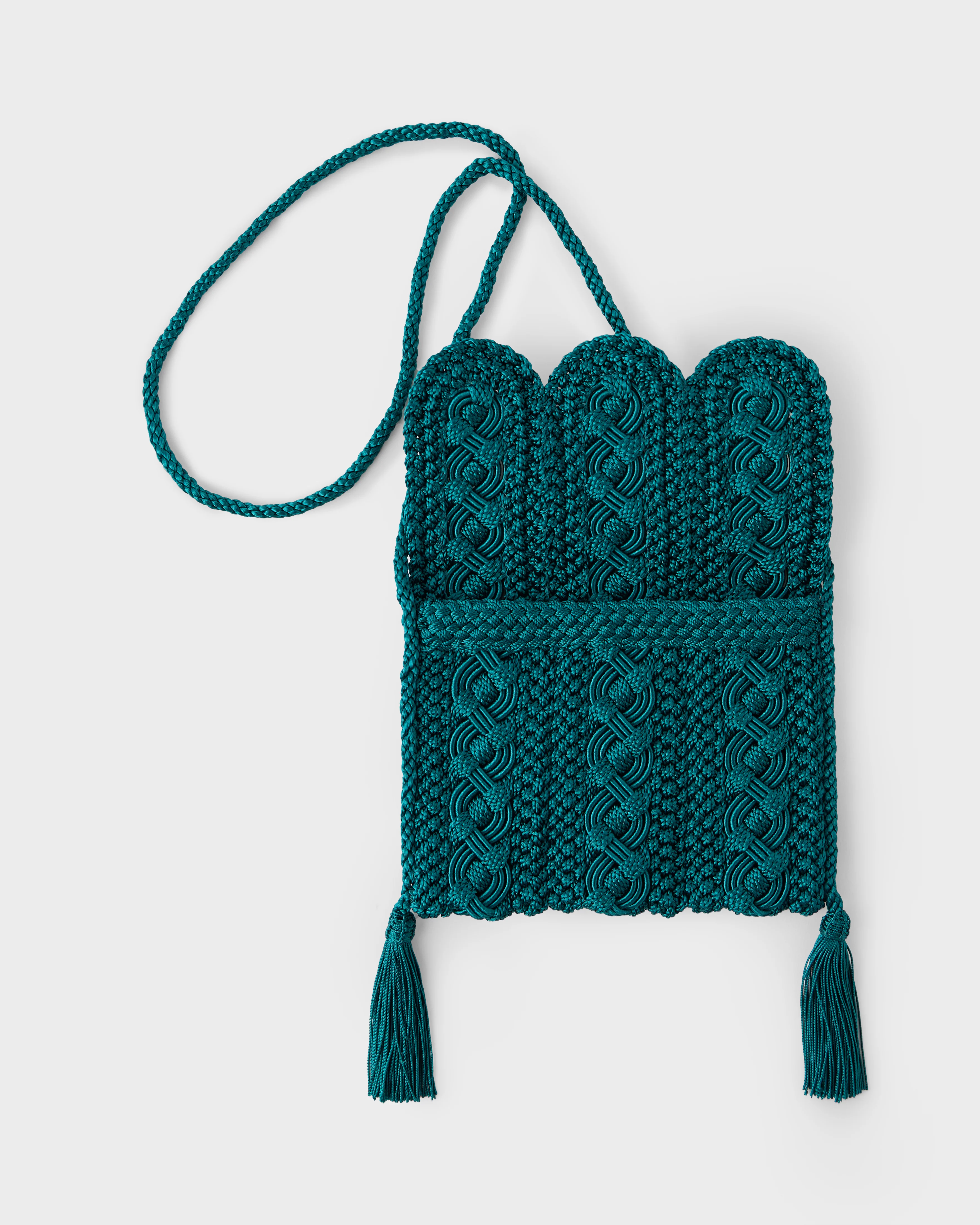 Majorelle Sabra Silk Braided Purse Petrol - Image 3