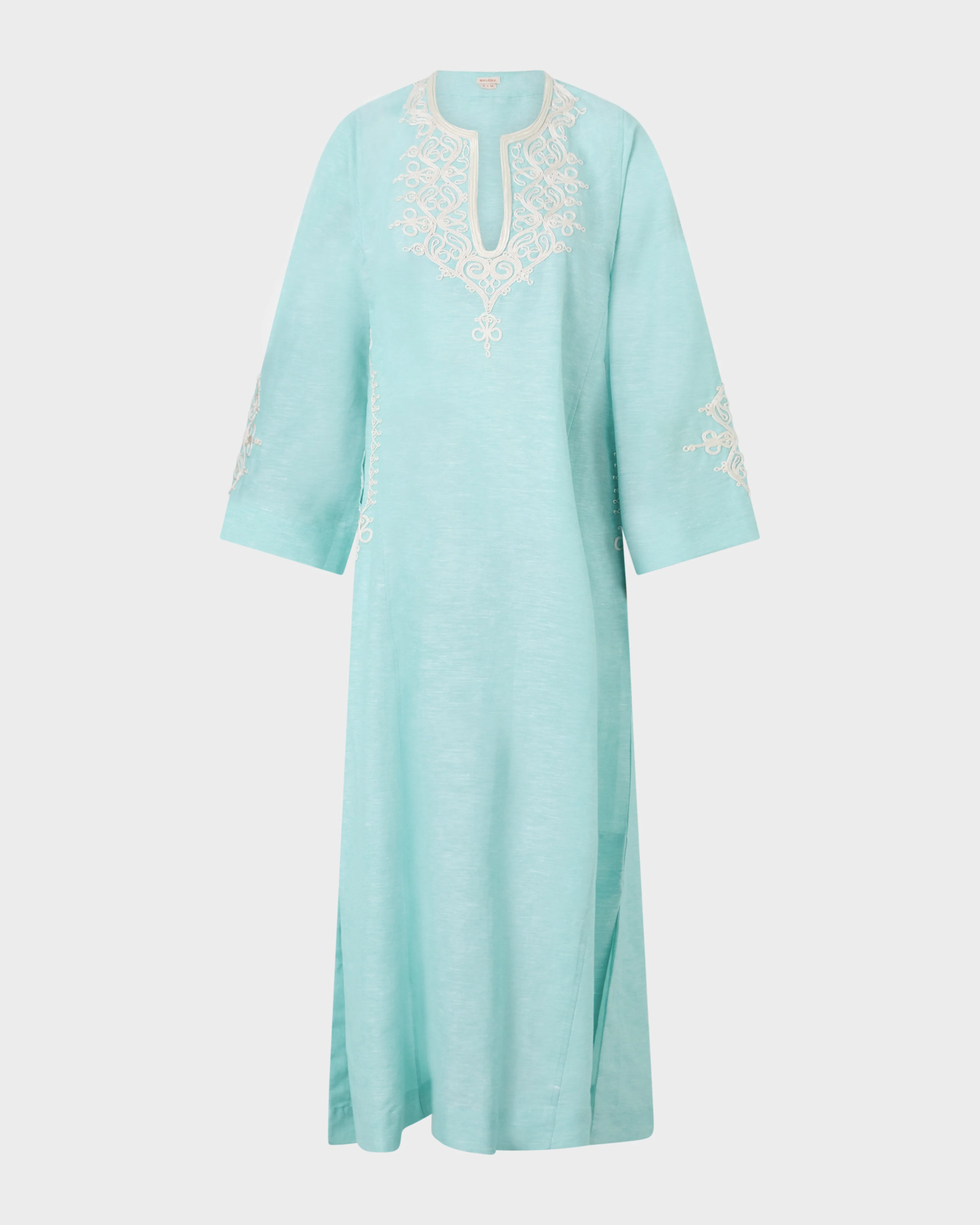 Mamlouk Embroidered Kaftan, Turquoise