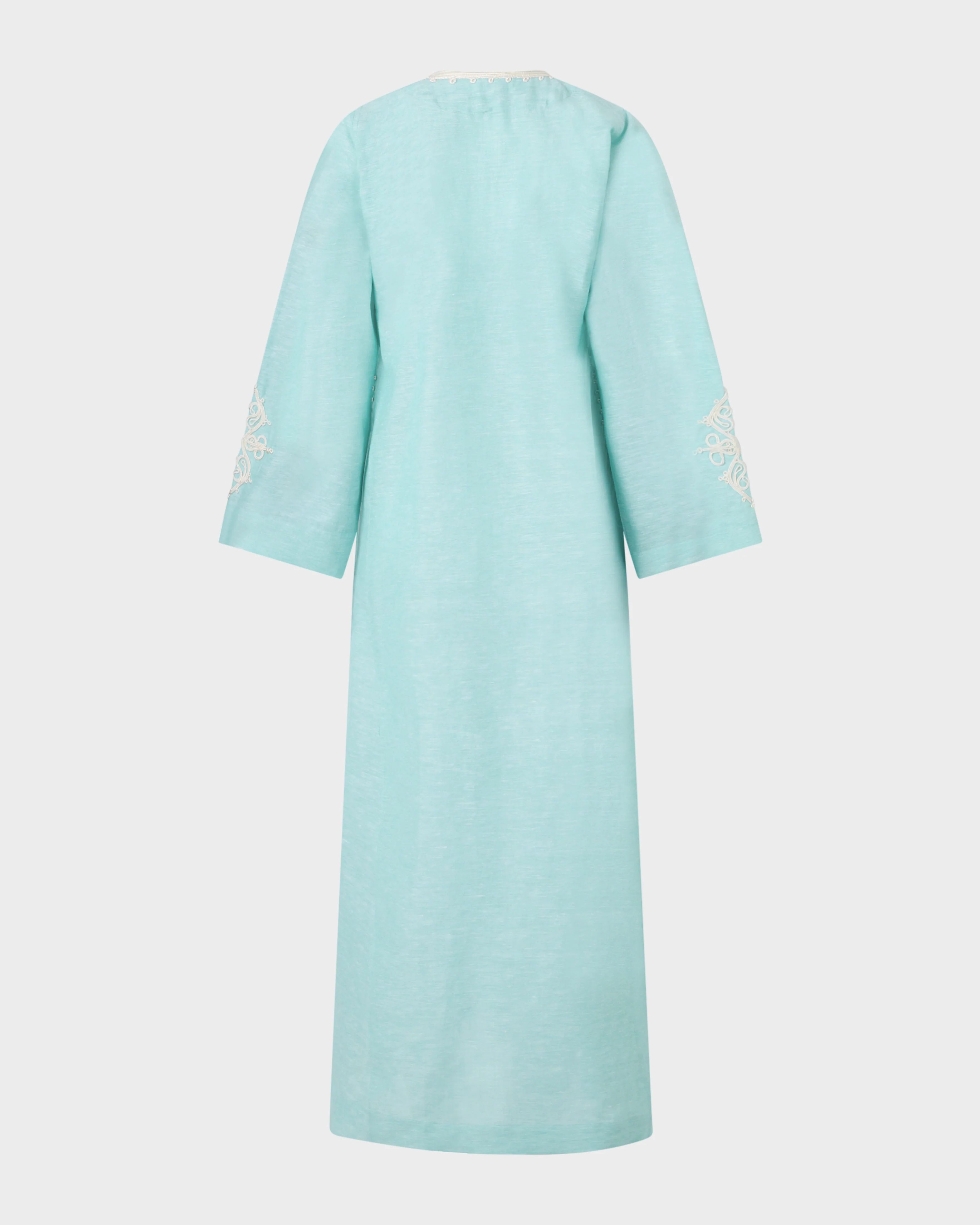 Mamlouk Embroidered Kaftan, Turquoise - Image 2