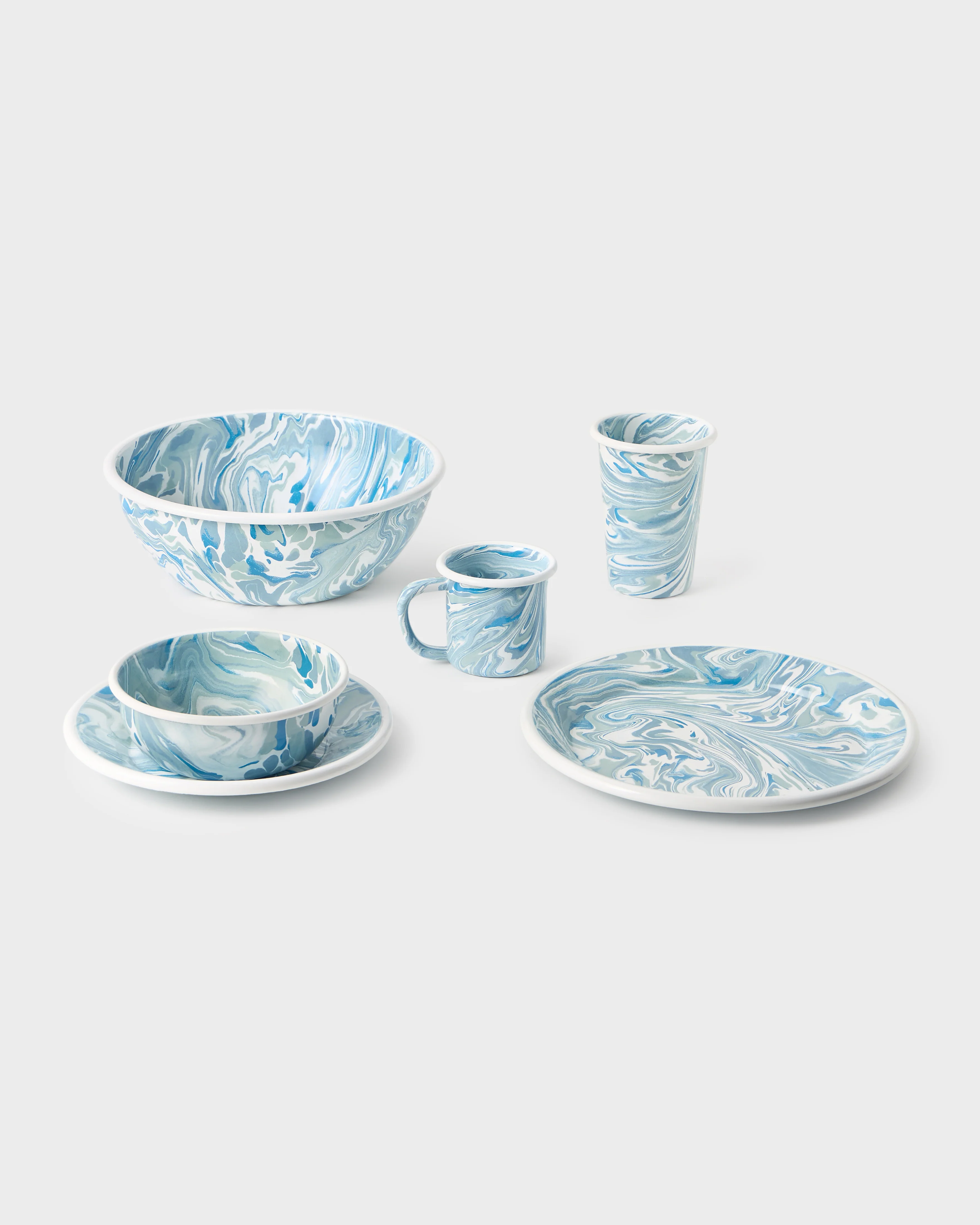 Marbled Enamel Tumbler, Light Blue - Image 3