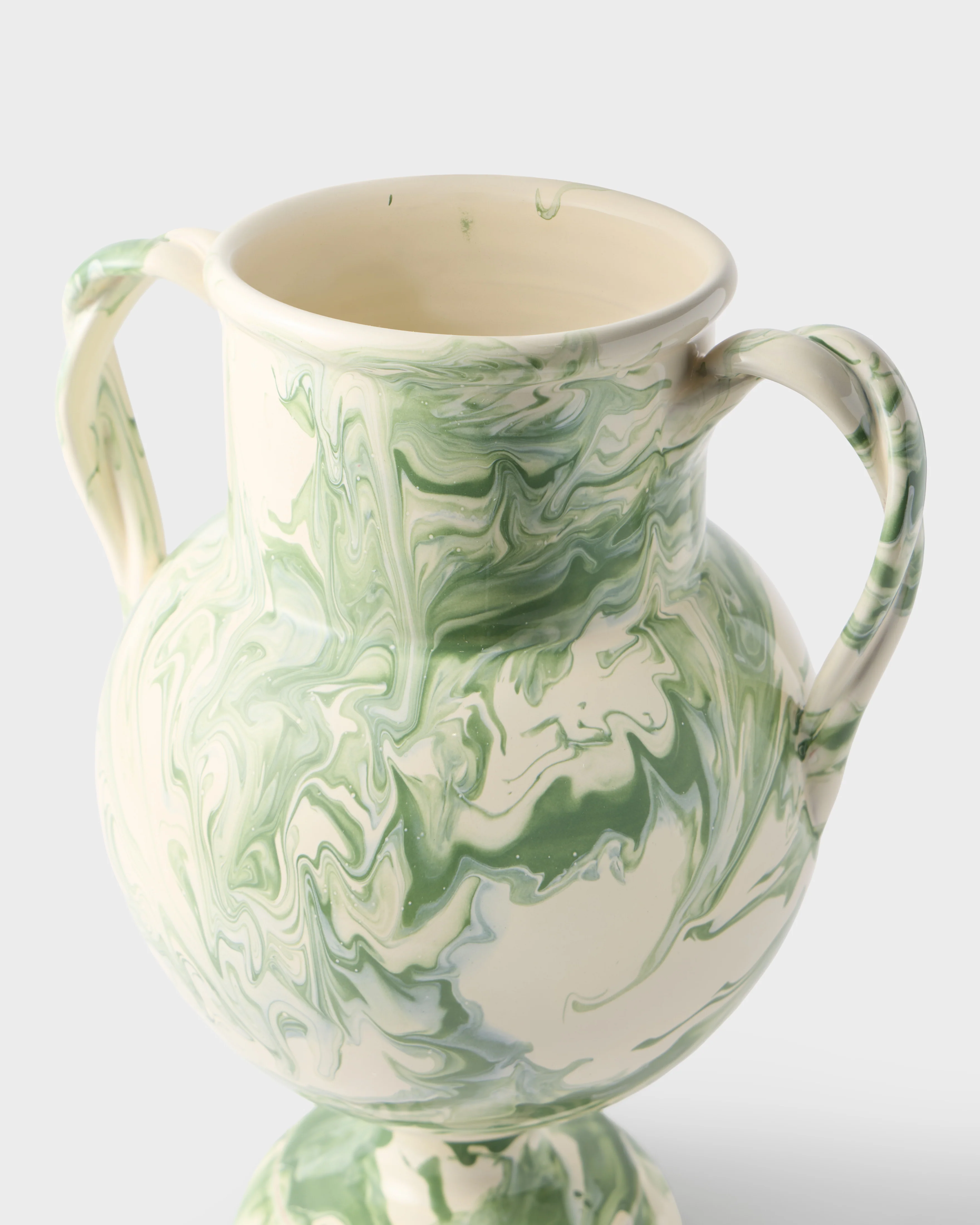 Marbled Amphora Vase, Green - Image 3