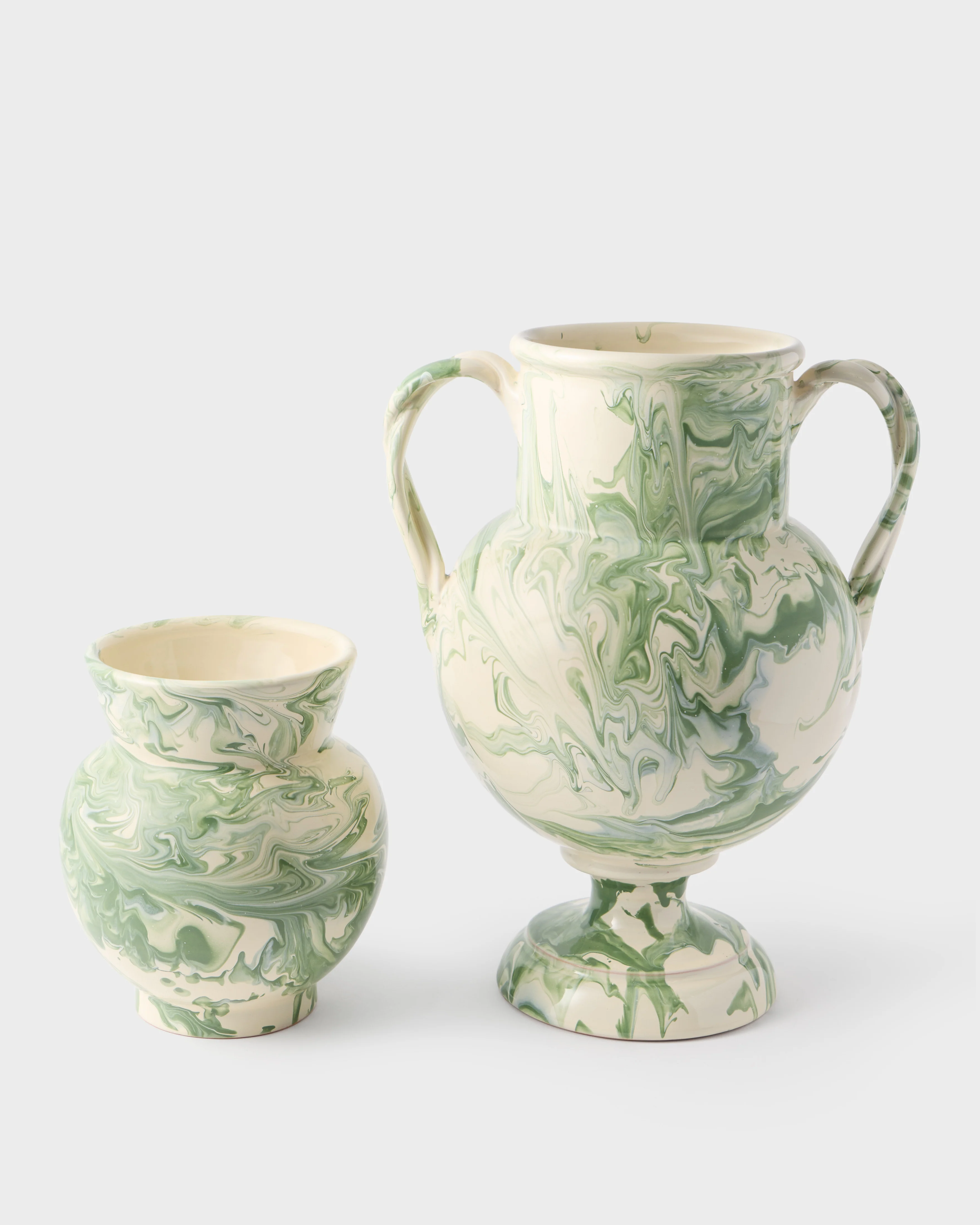 Marbled Amphora Vase, Green - Image 4