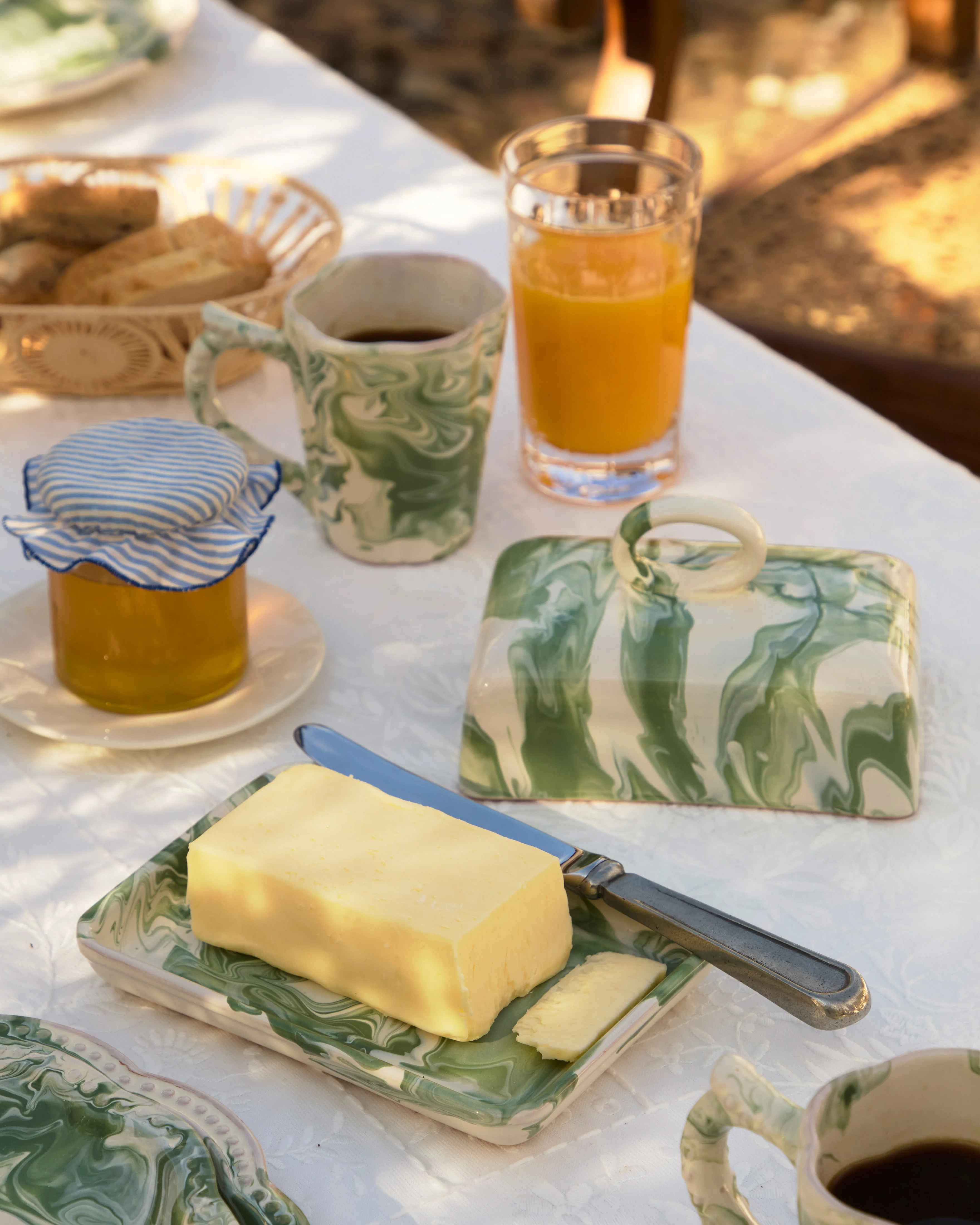 Marbled Green Butter Dish - Image 2