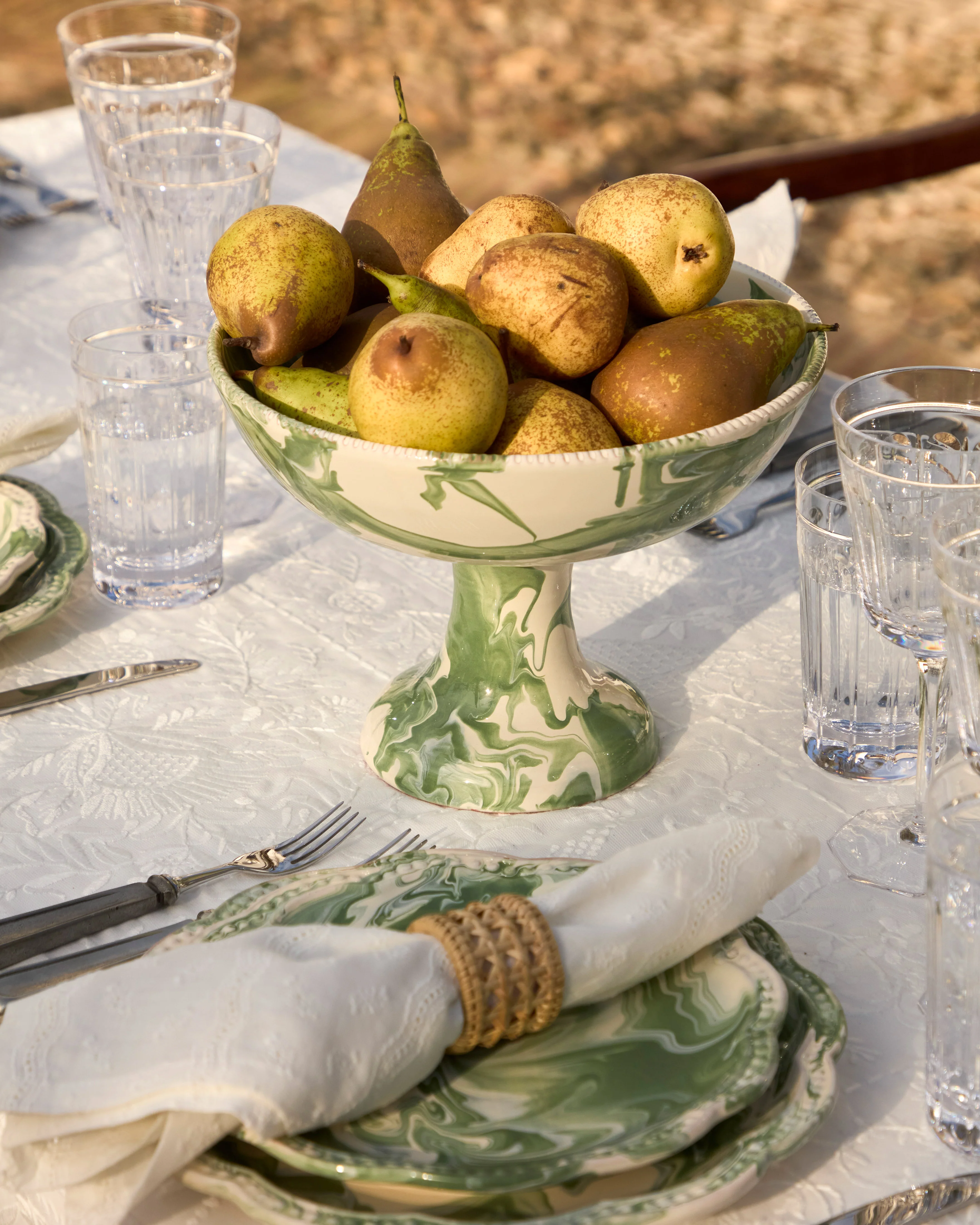 Marbled Green Fruit Stand - Image 2